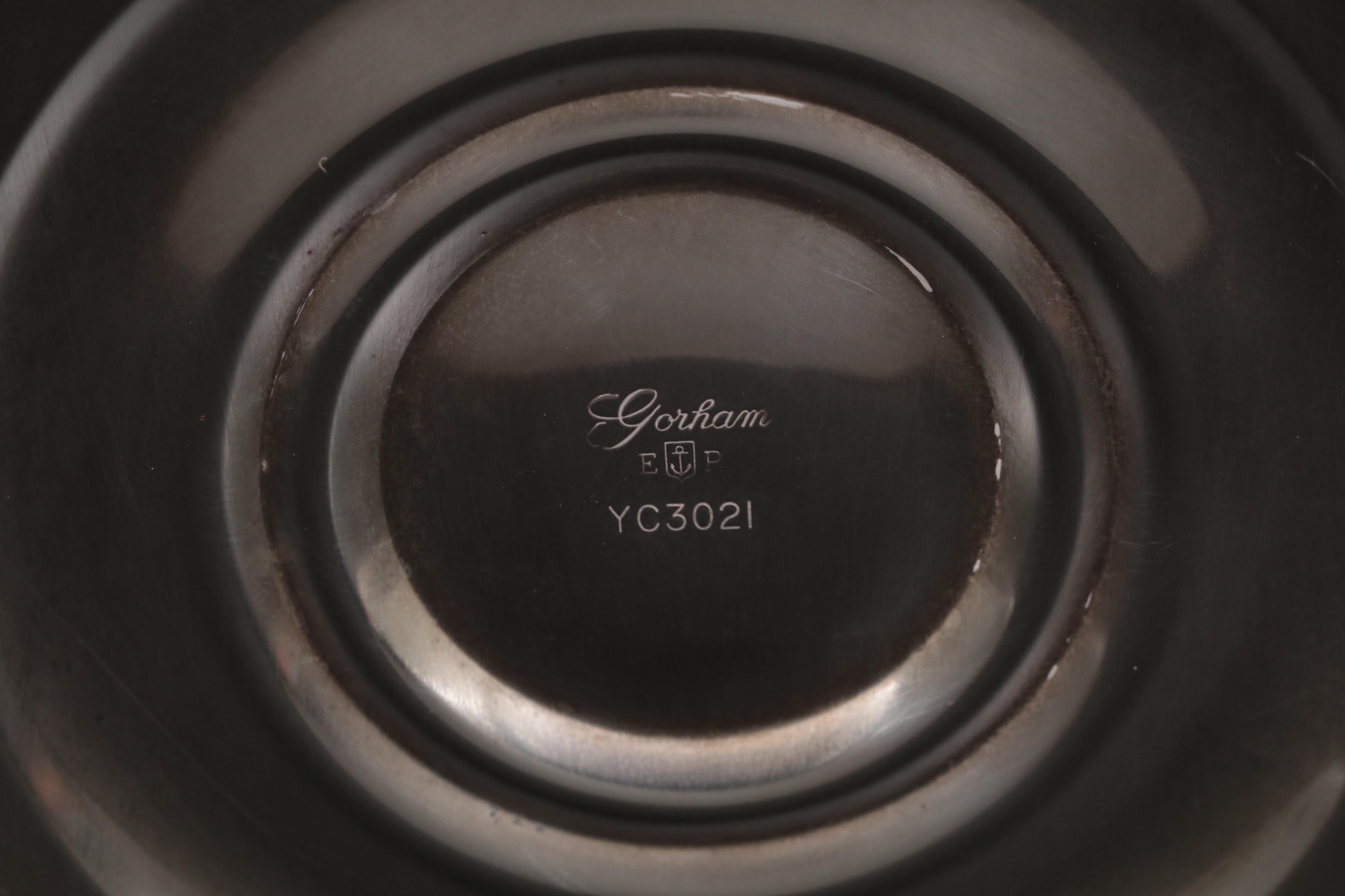 Gorham "Rose Scroll" Silver Plate Candlestick with Other Silver Plate Tableware