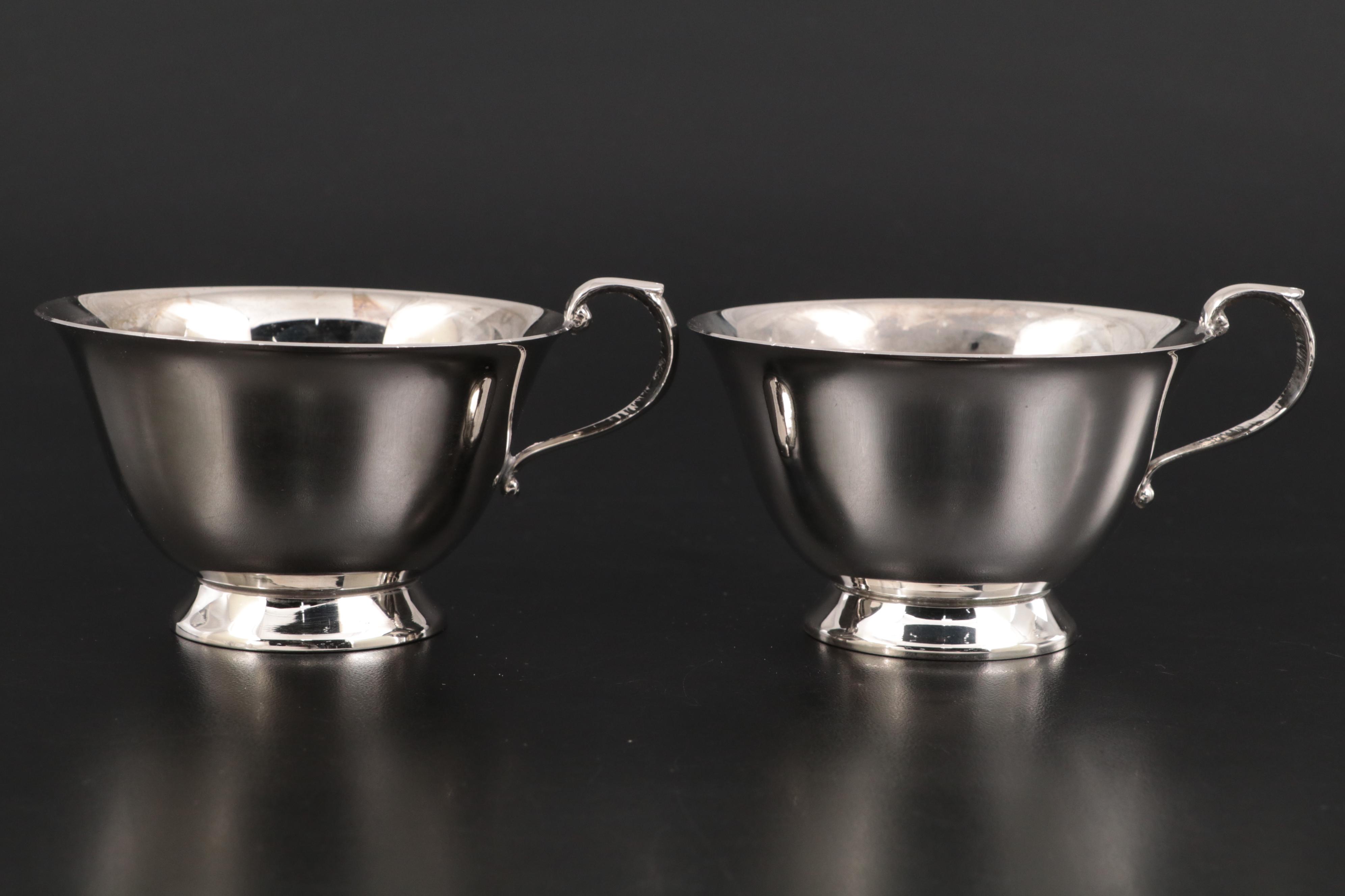 Gorham "Rose Scroll" Silver Plate Candlestick with Other Silver Plate Tableware