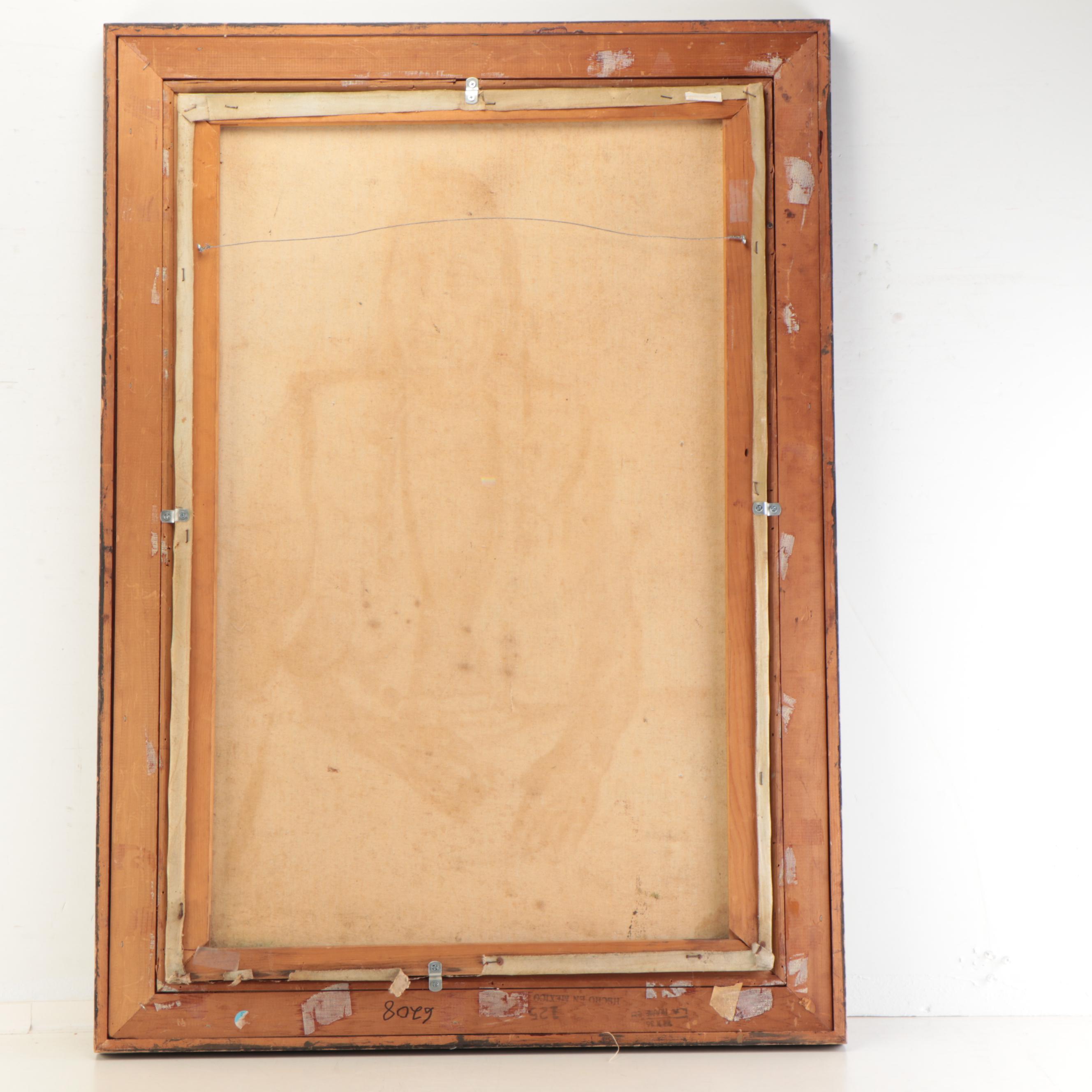 Thomas Morman Portrait Oil Painting of Native American, Mid-Late 20th Century