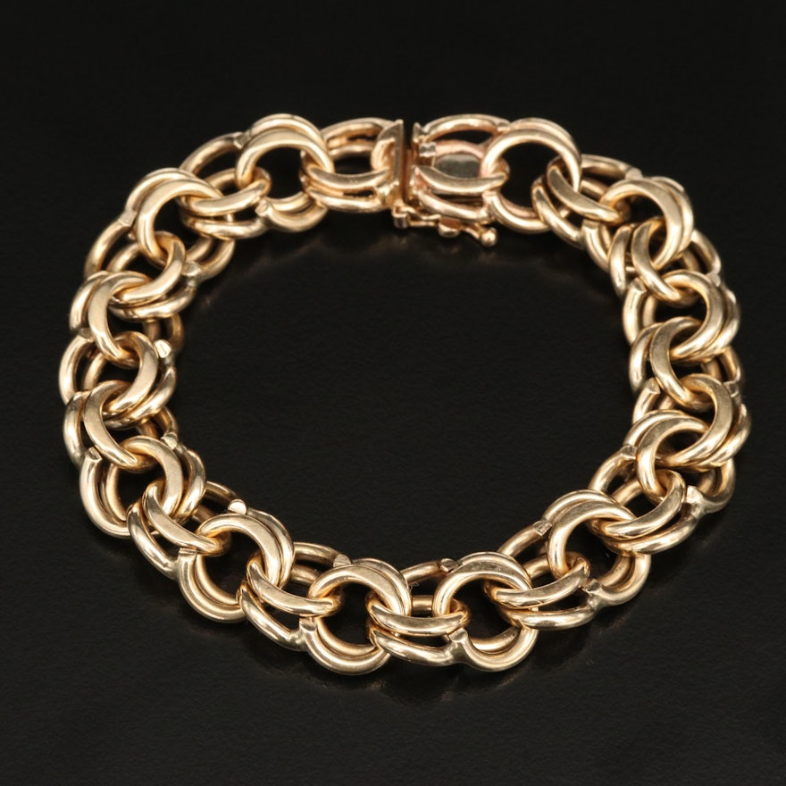 Vintage 14K Double Curb Bracelet