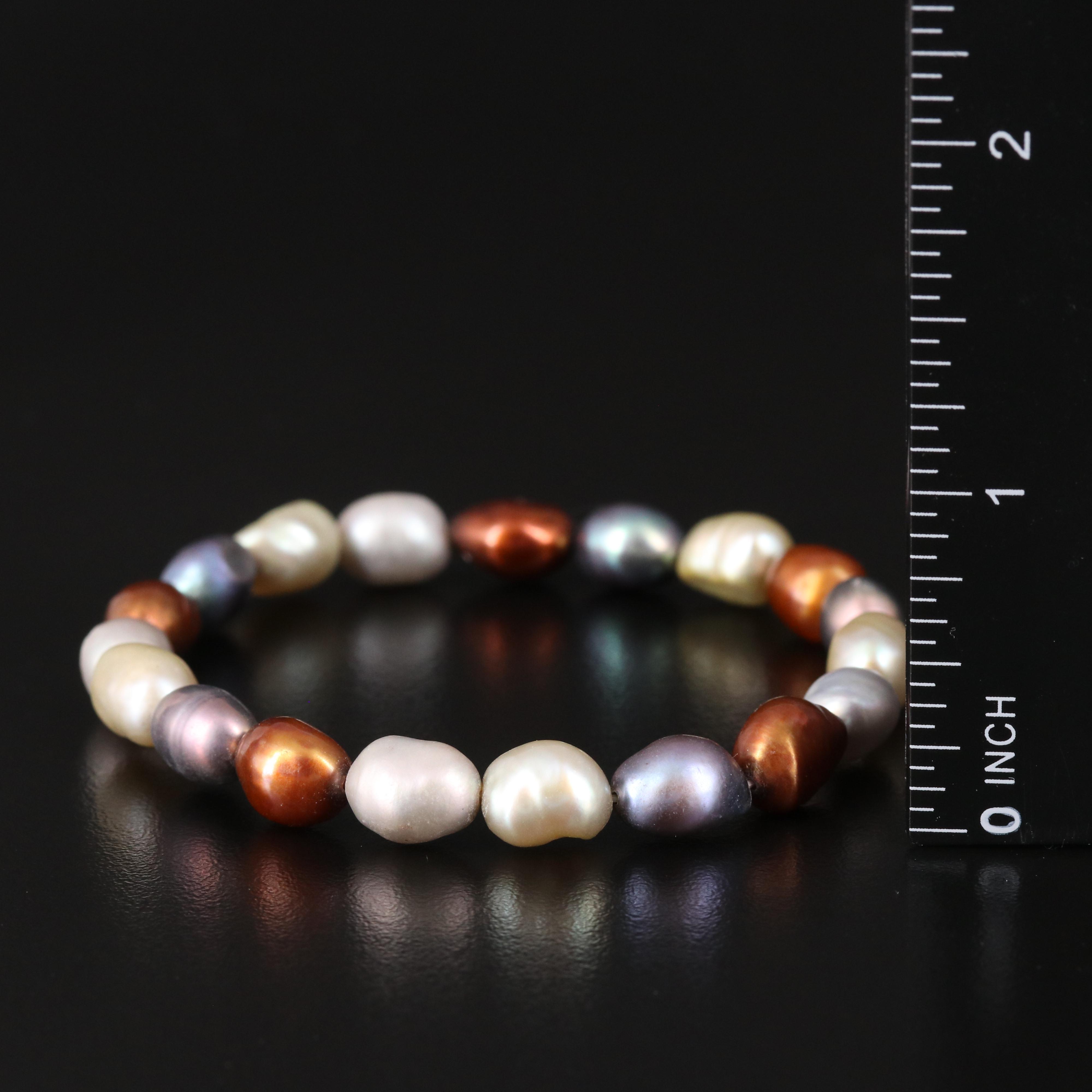 Multi-Colored Expandable Pearl Bracelet
