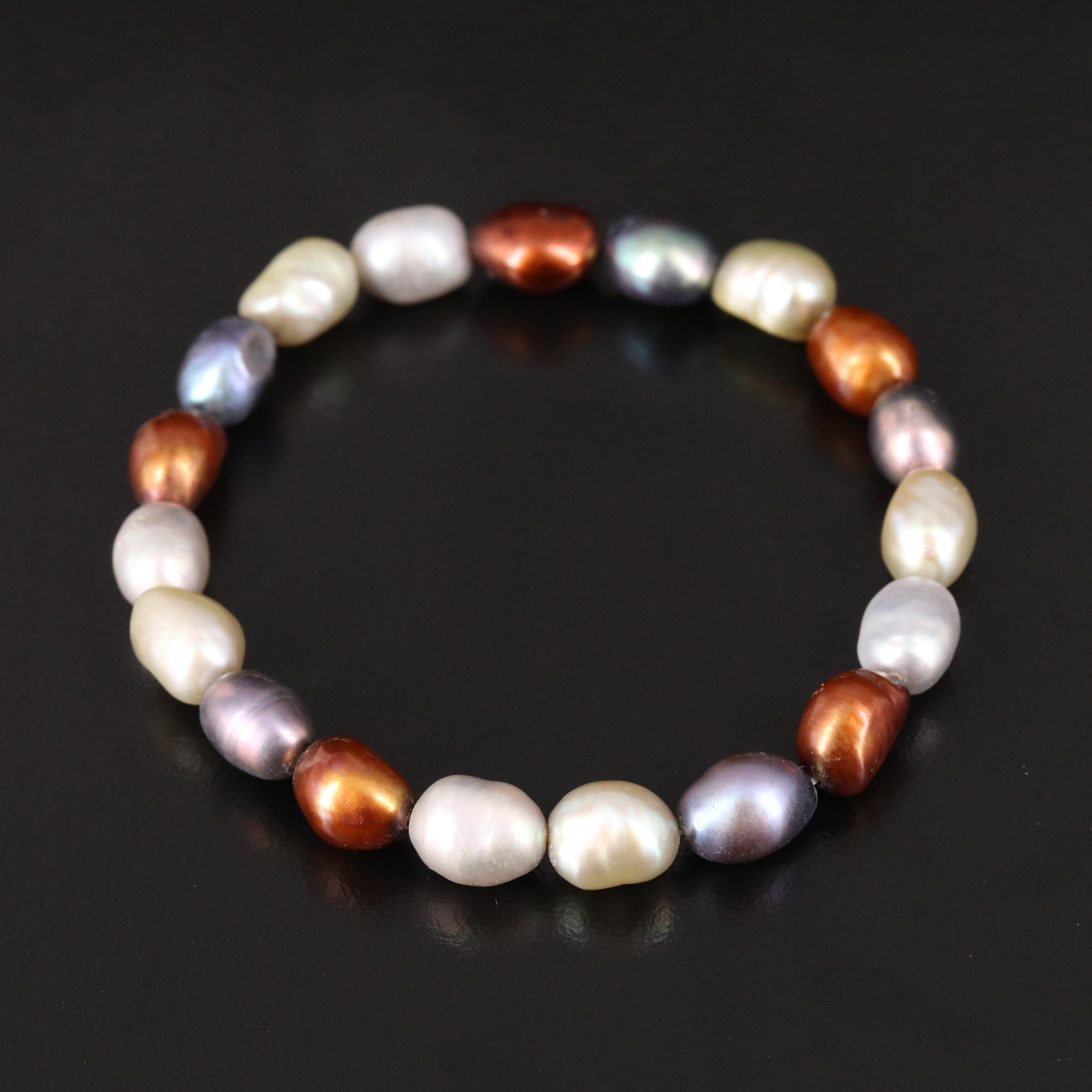 Multi-Colored Expandable Pearl Bracelet