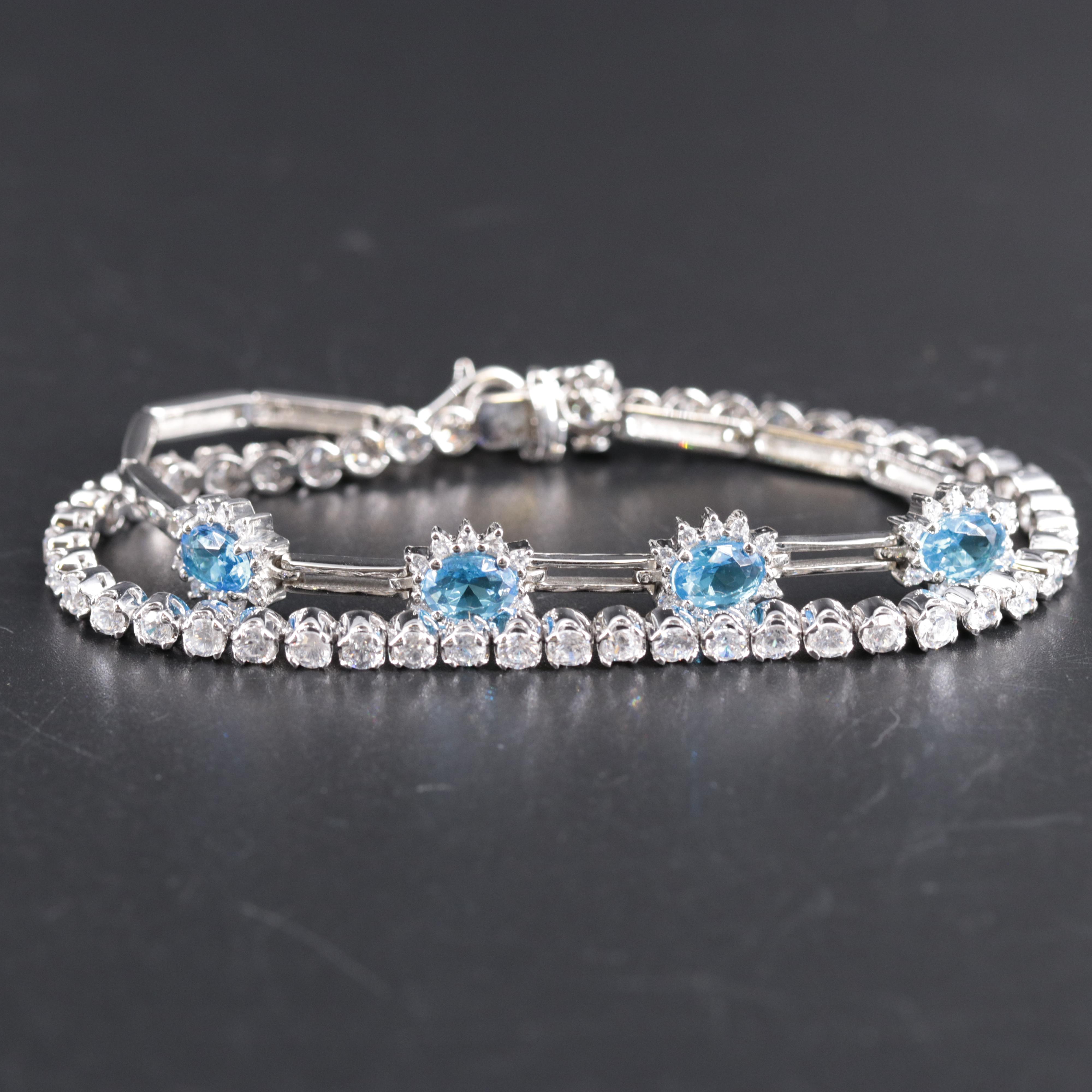 Sterling Silver Bracelets with Gemstones