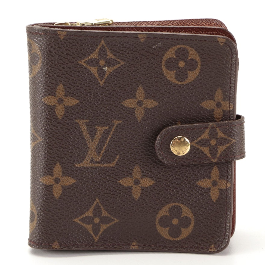 Louis Vuitton Compact Wallet in Monogram Canvas and Leather
