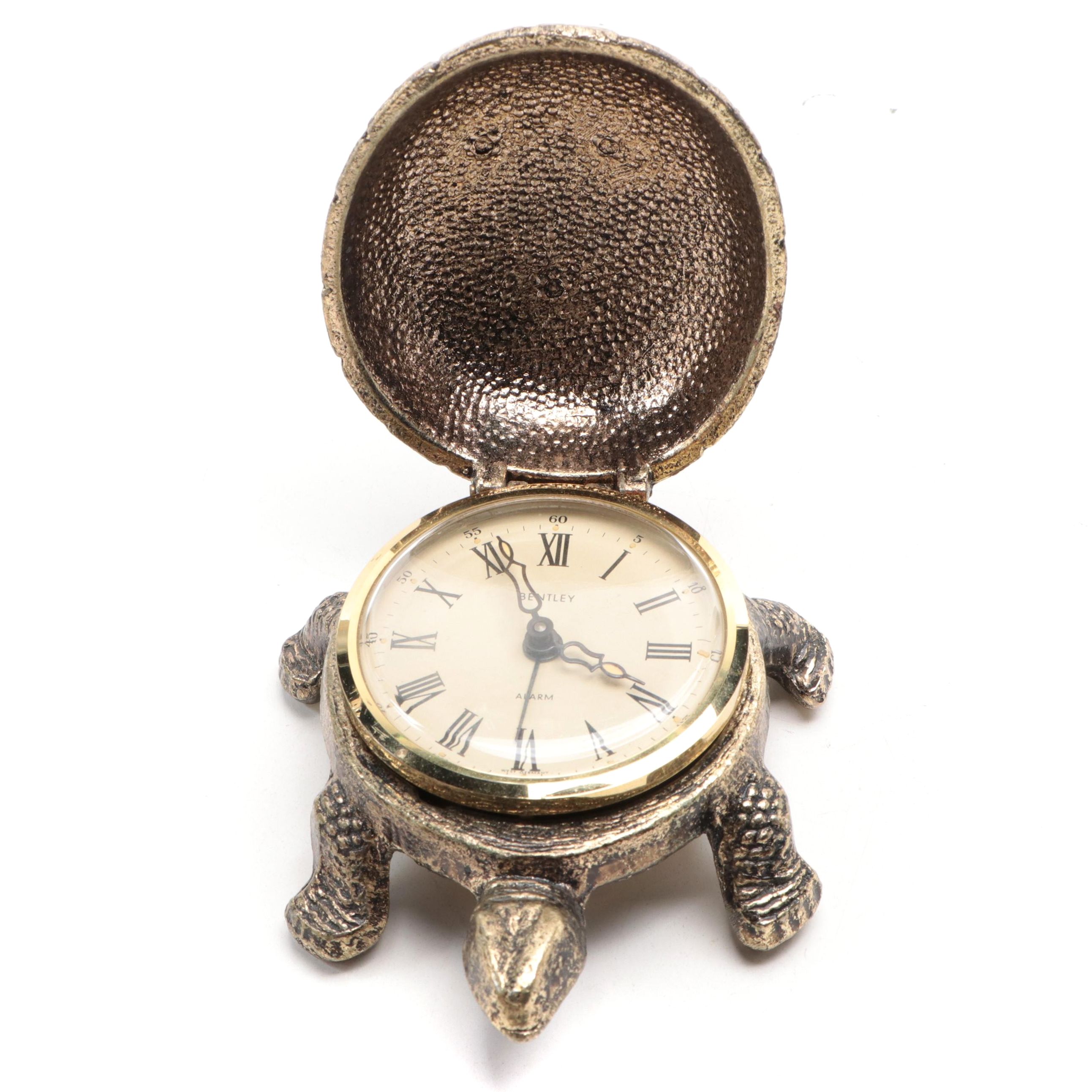 Bentley Brass Turtle Shaped Alarm Clock