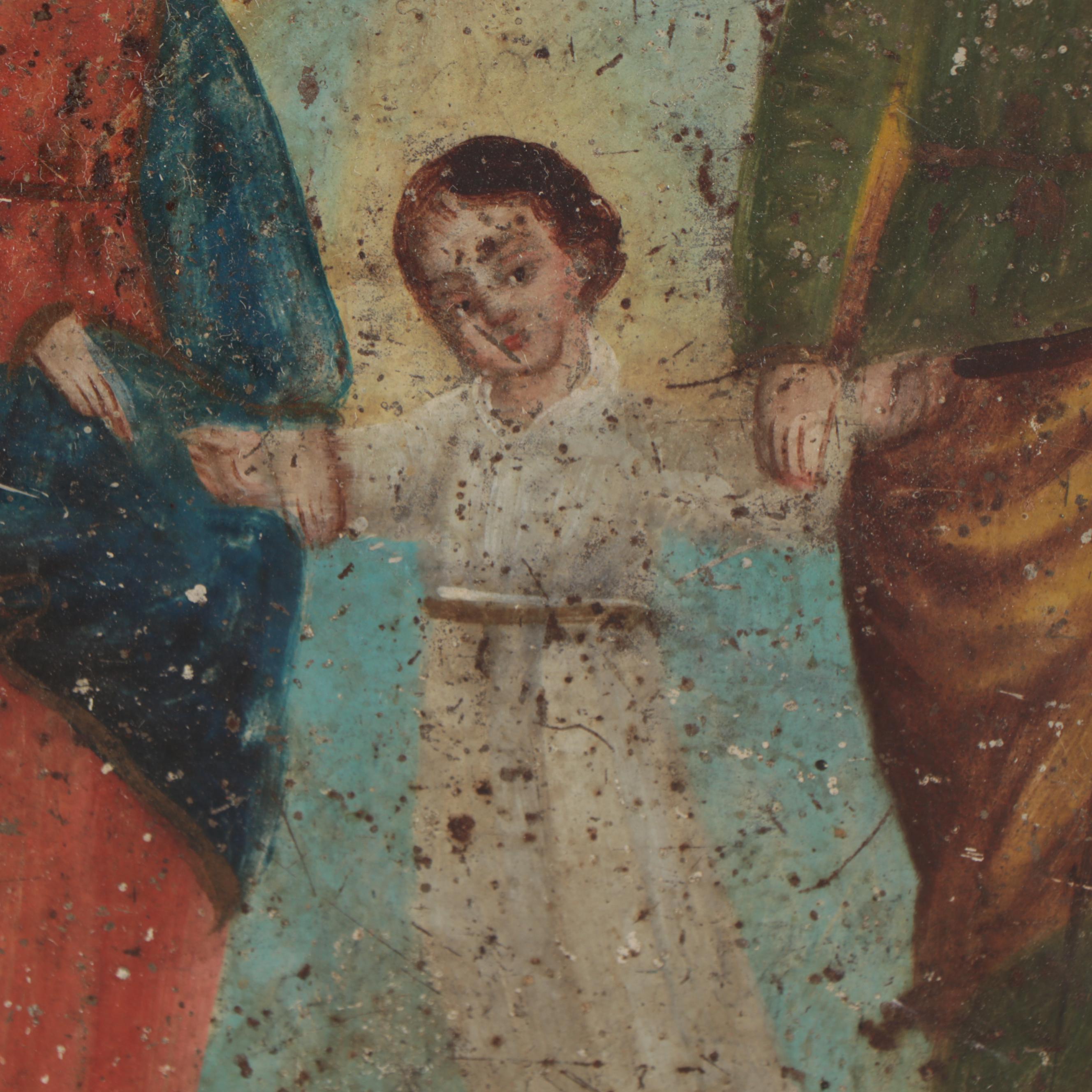 Mexican Retablo Painting of the Holy Family