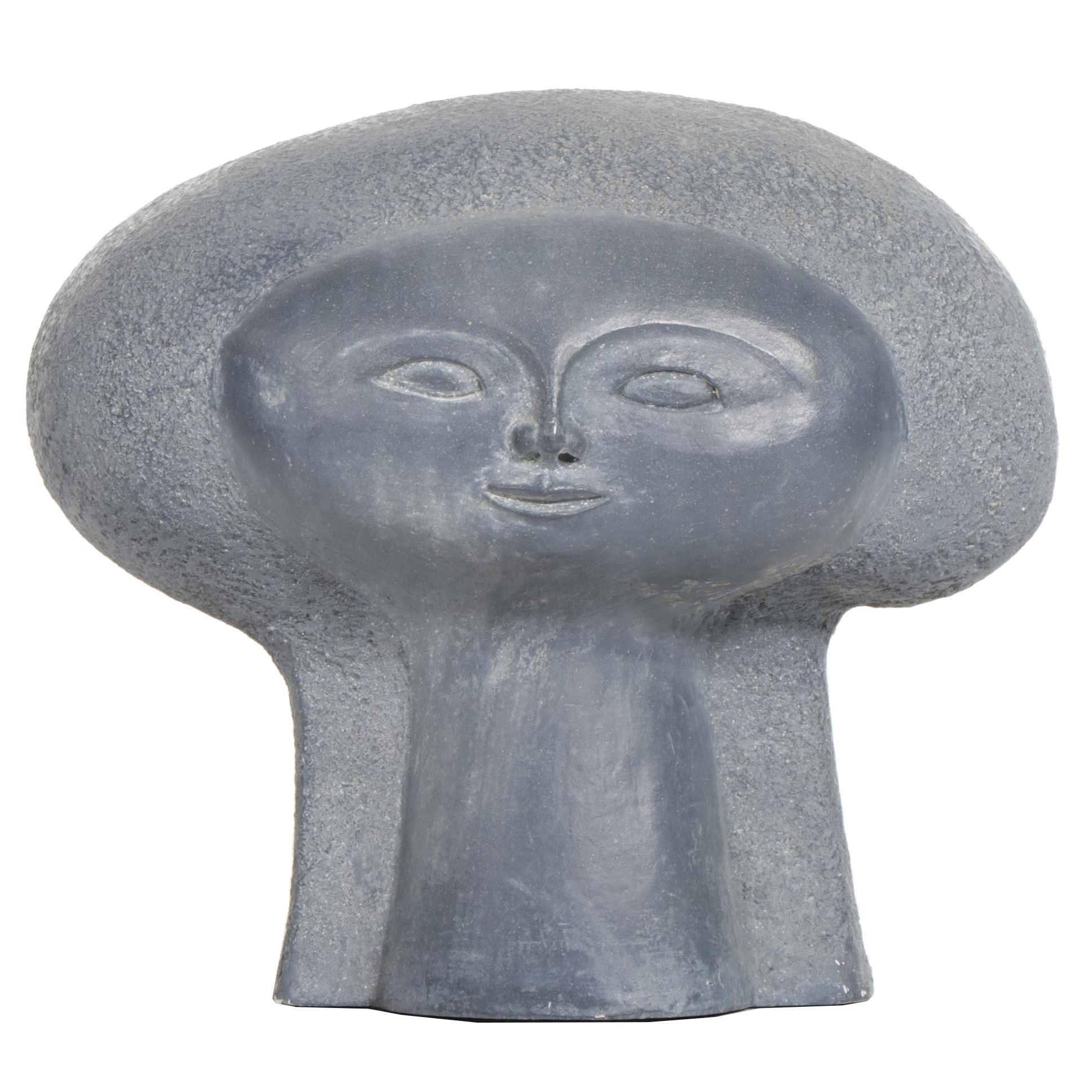 Paul Bellardo Cast Plaster Head Sculpture, Late 20th Century