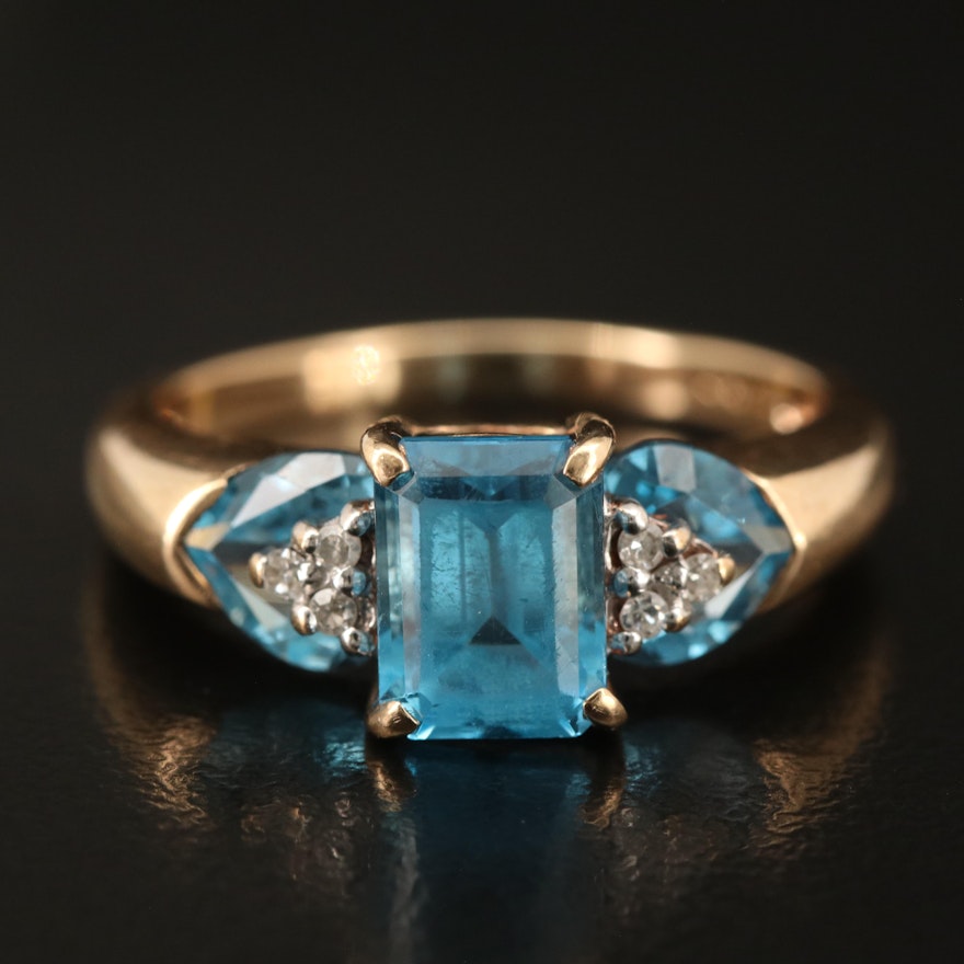 10K Topaz and Diamond Ring