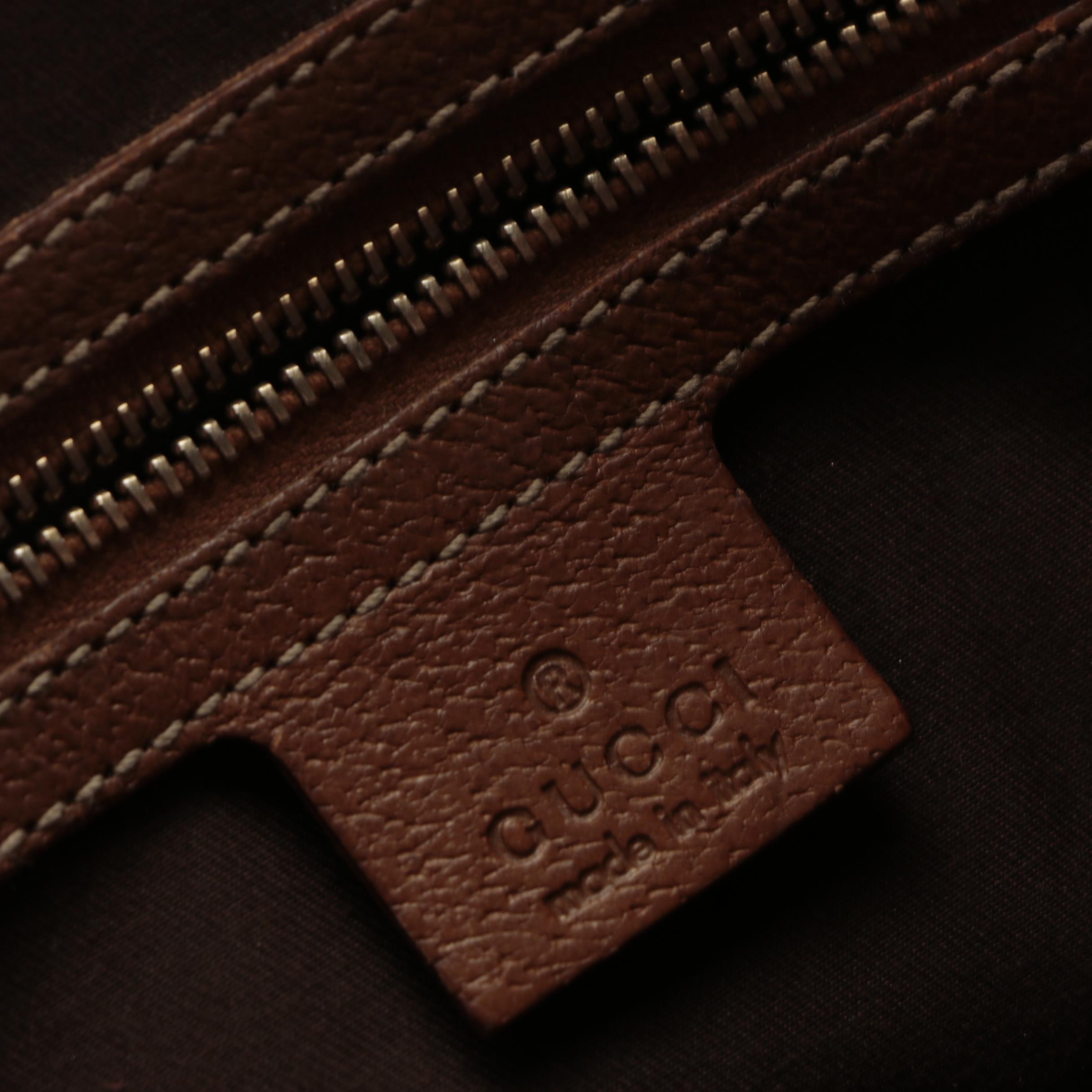 Gucci Nailhead Handbag in GG Canvas and Cinghiale Leather