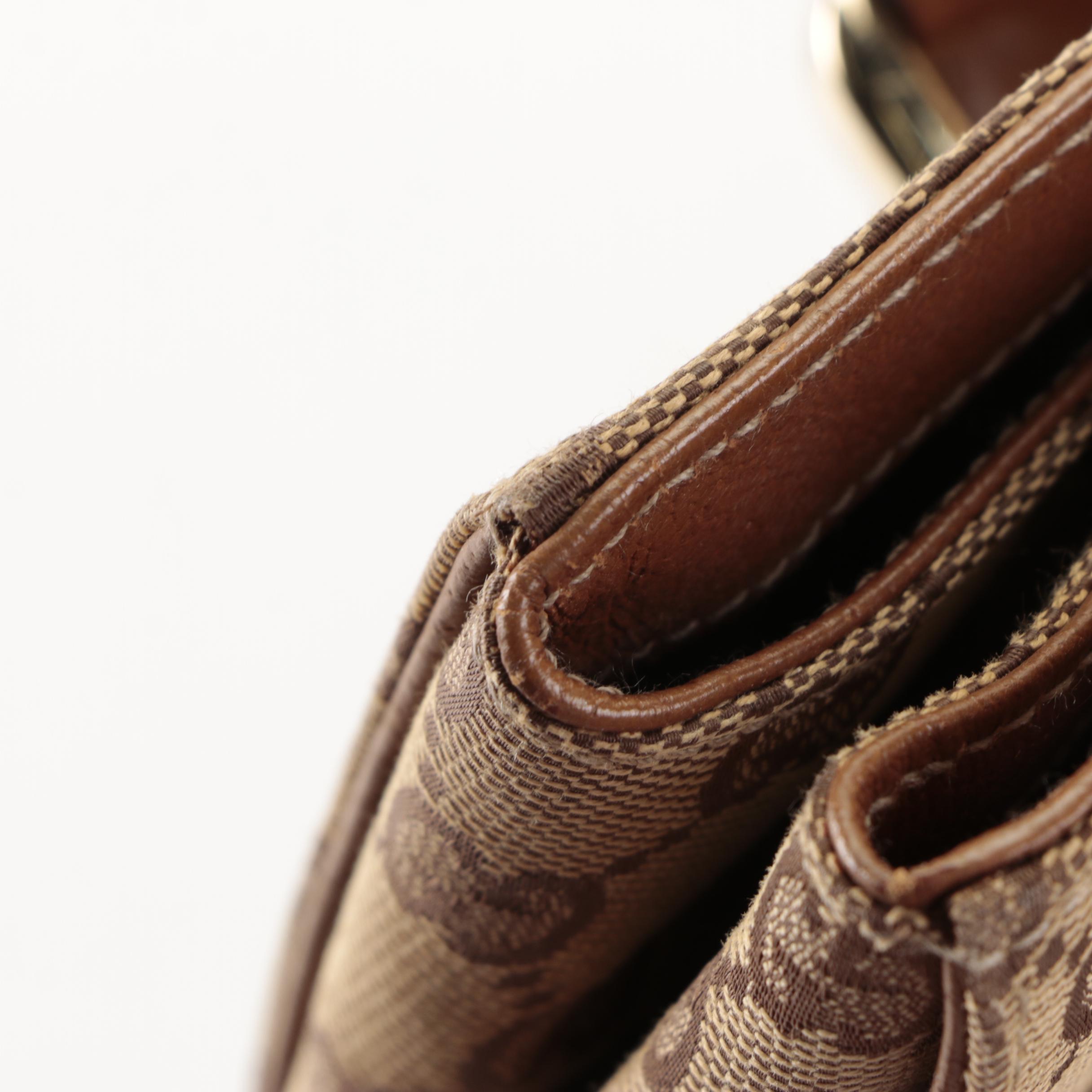 Gucci Nailhead Handbag in GG Canvas and Cinghiale Leather