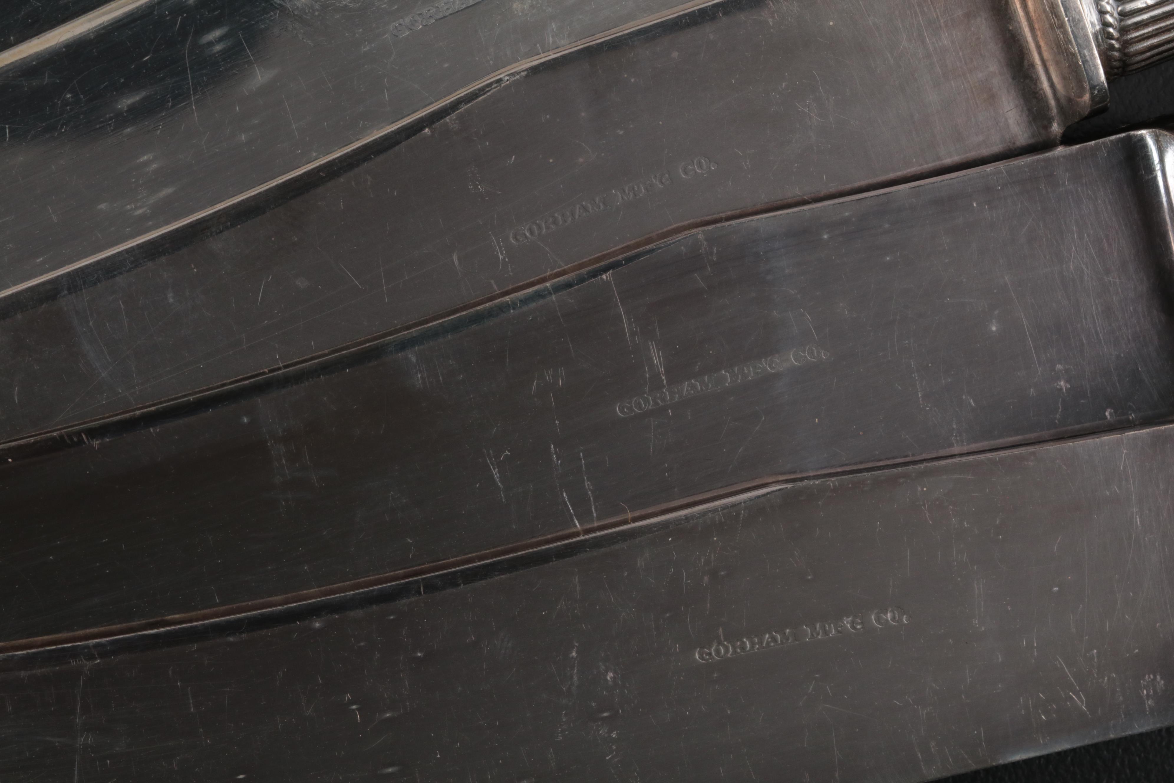 Gorham Mfg. Co. Stainless Steel and Hand Painted Porcelain Pistol Handle Knives