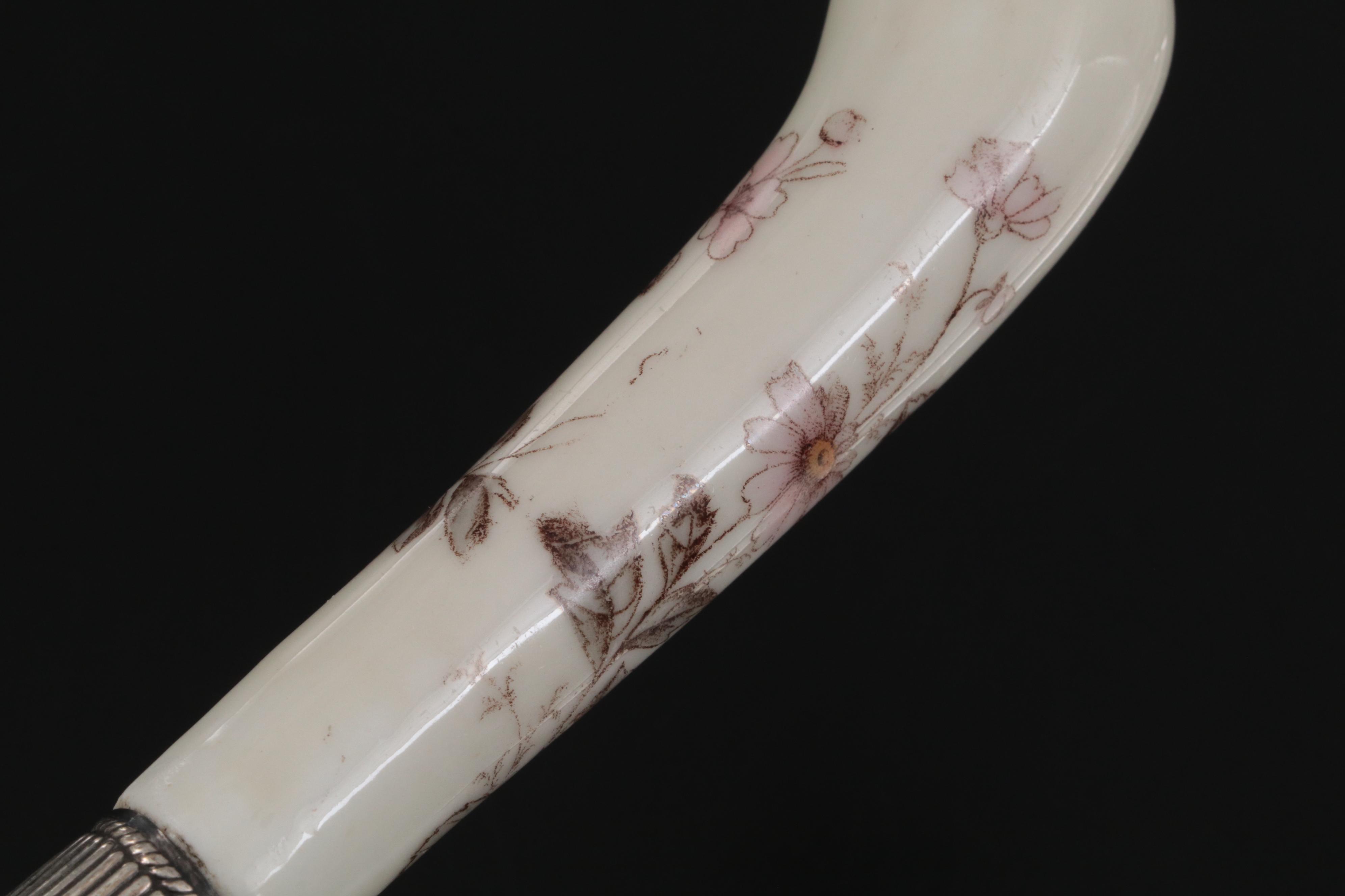 Gorham Mfg. Co. Stainless Steel and Hand Painted Porcelain Pistol Handle Knives