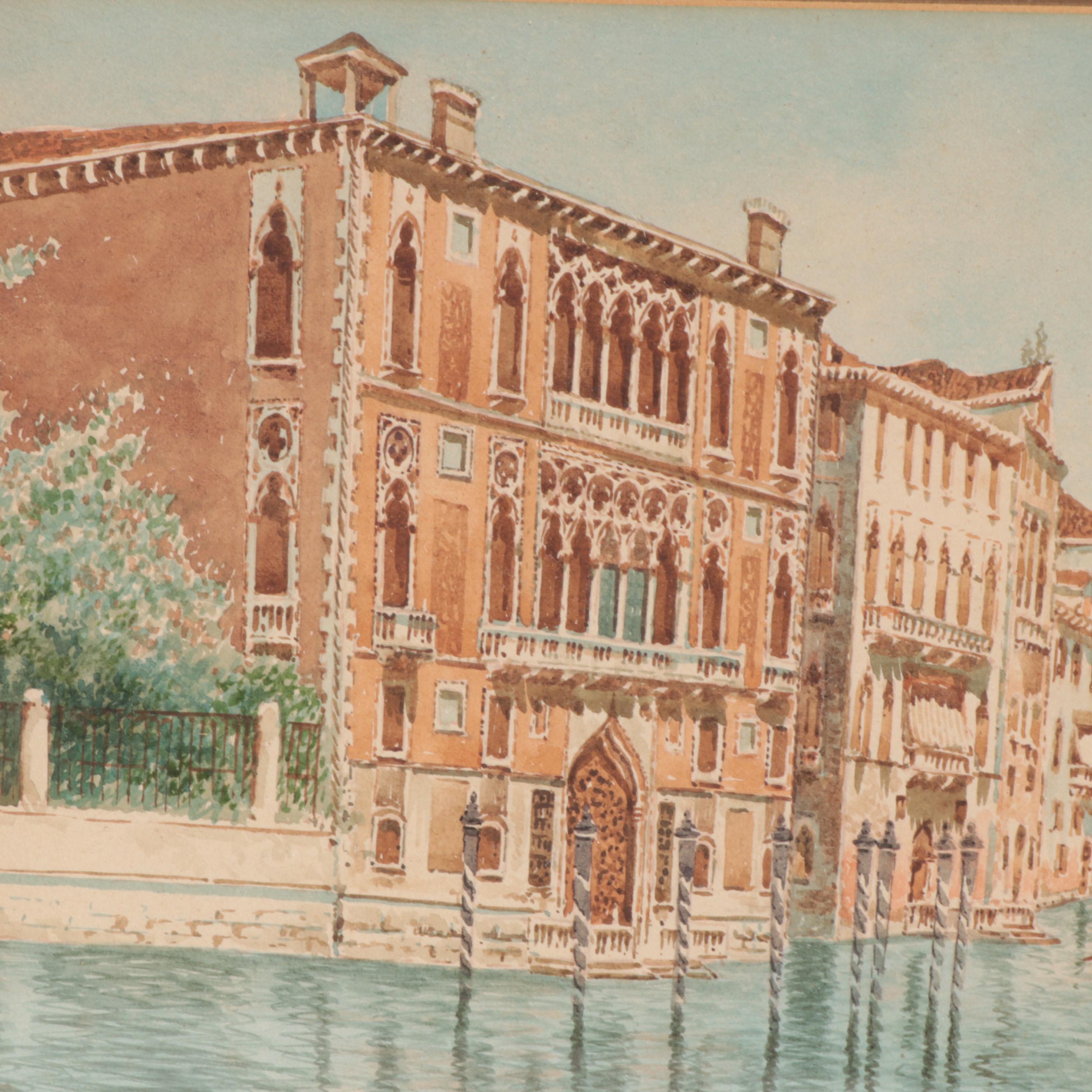 Alberto Trevisan Watercolor Painting of Venice