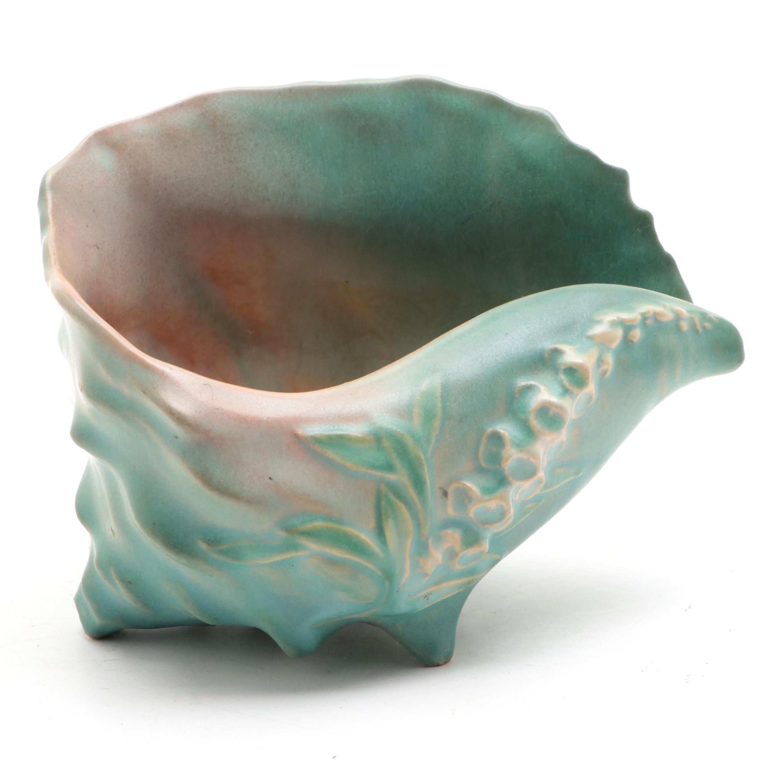 Roseville Pottery "Foxglove" Ceramic Seashell Form Planter, Mid-20th Century