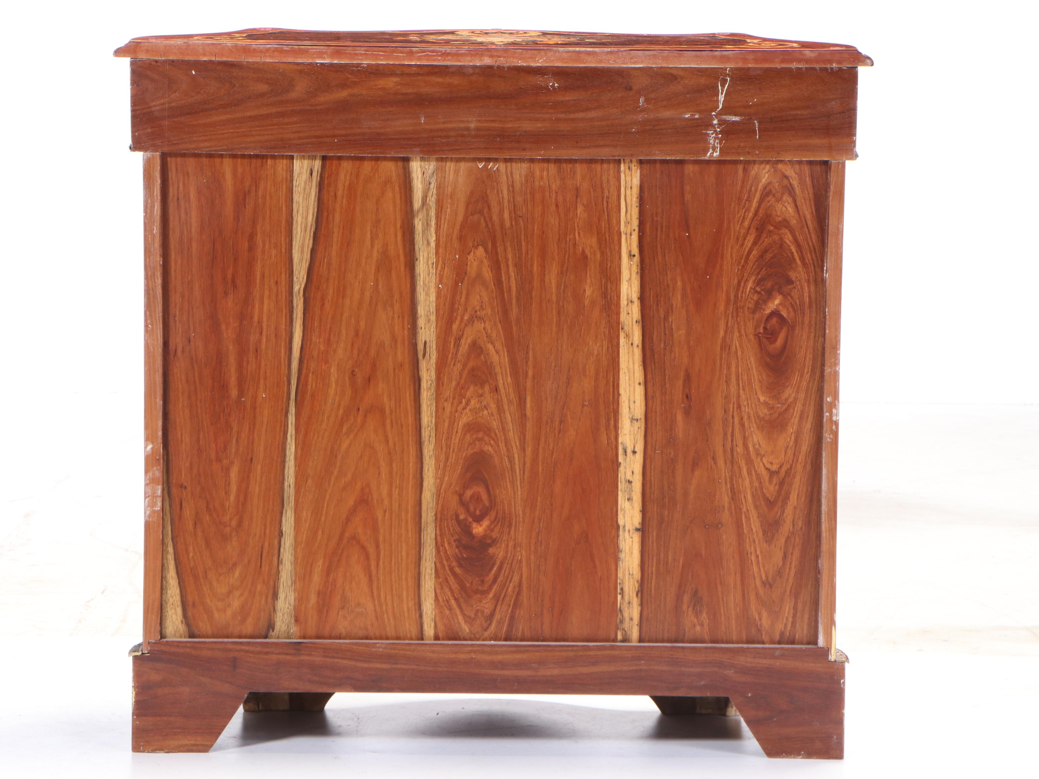 Louis XV Style Burlwood, Marquetry and Brass-Mounted Cabinet