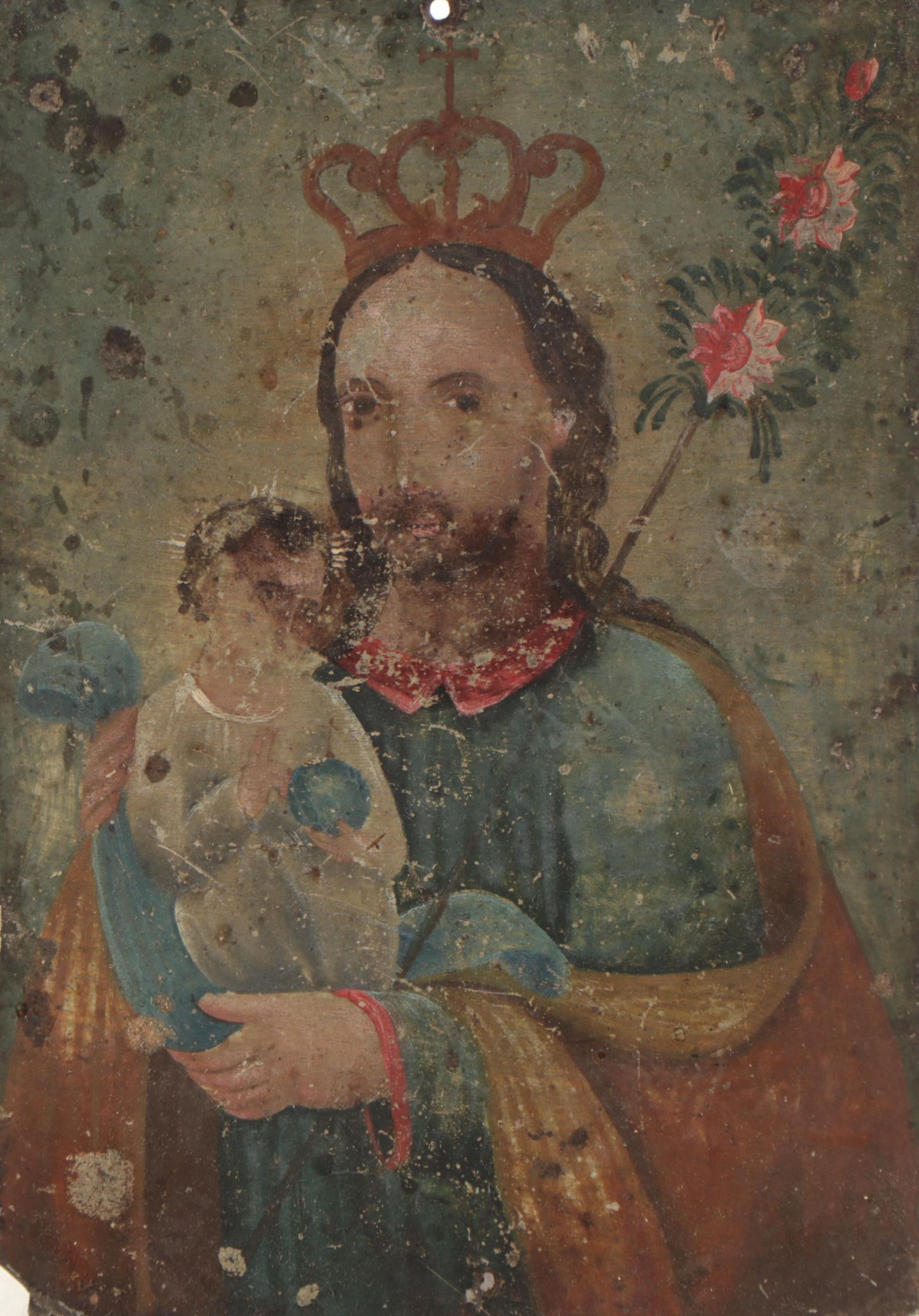 Mexican Retablo Painting of St. Joseph