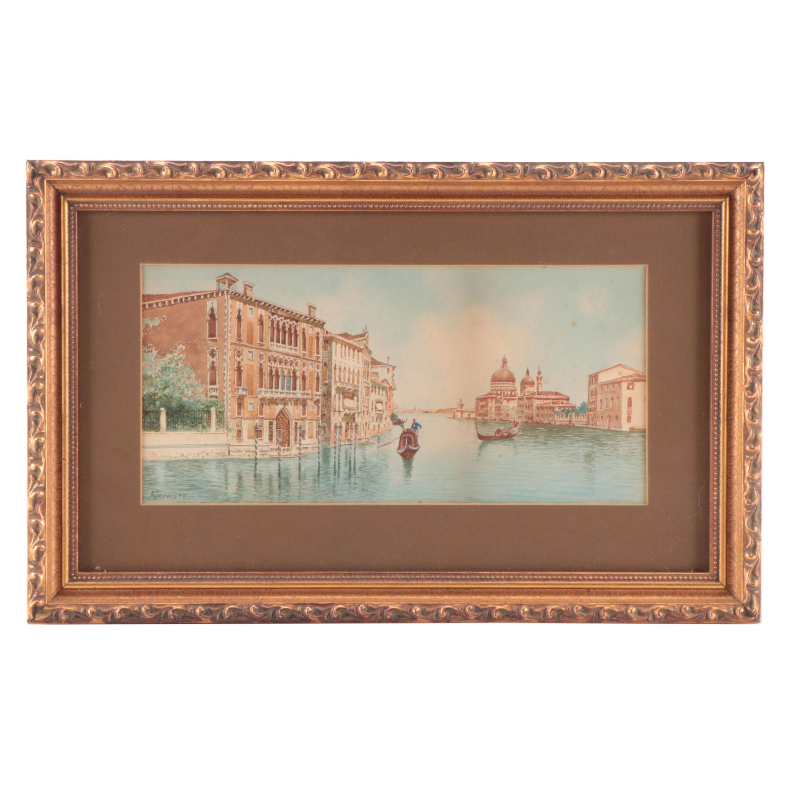 Alberto Trevisan Watercolor Painting of Venice