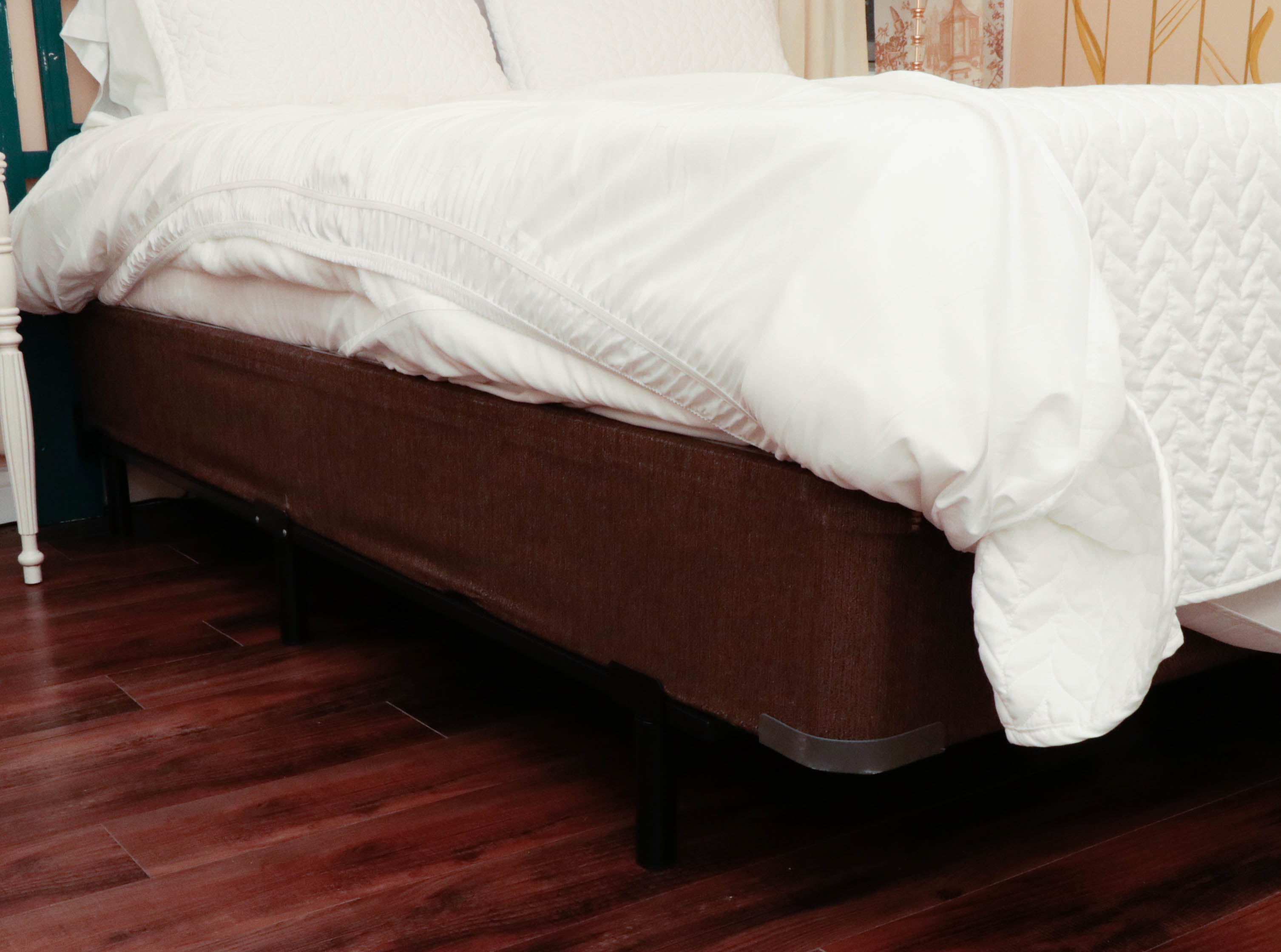 Mediterranean Style Painted Full/Queen Size Headboad Plus Full Size Metal Frame