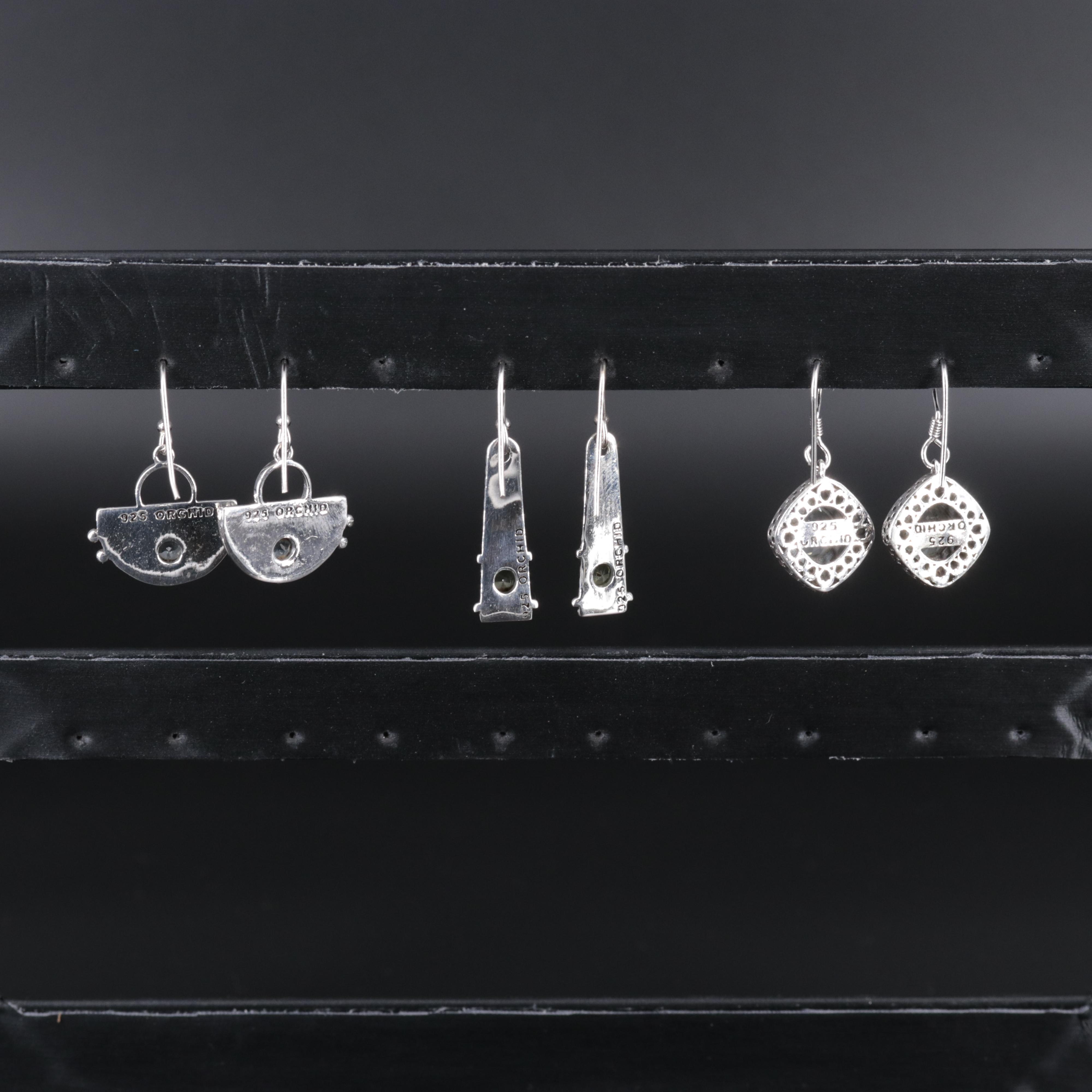 Assortment of Sterling Silver Earrings Including Gemstones