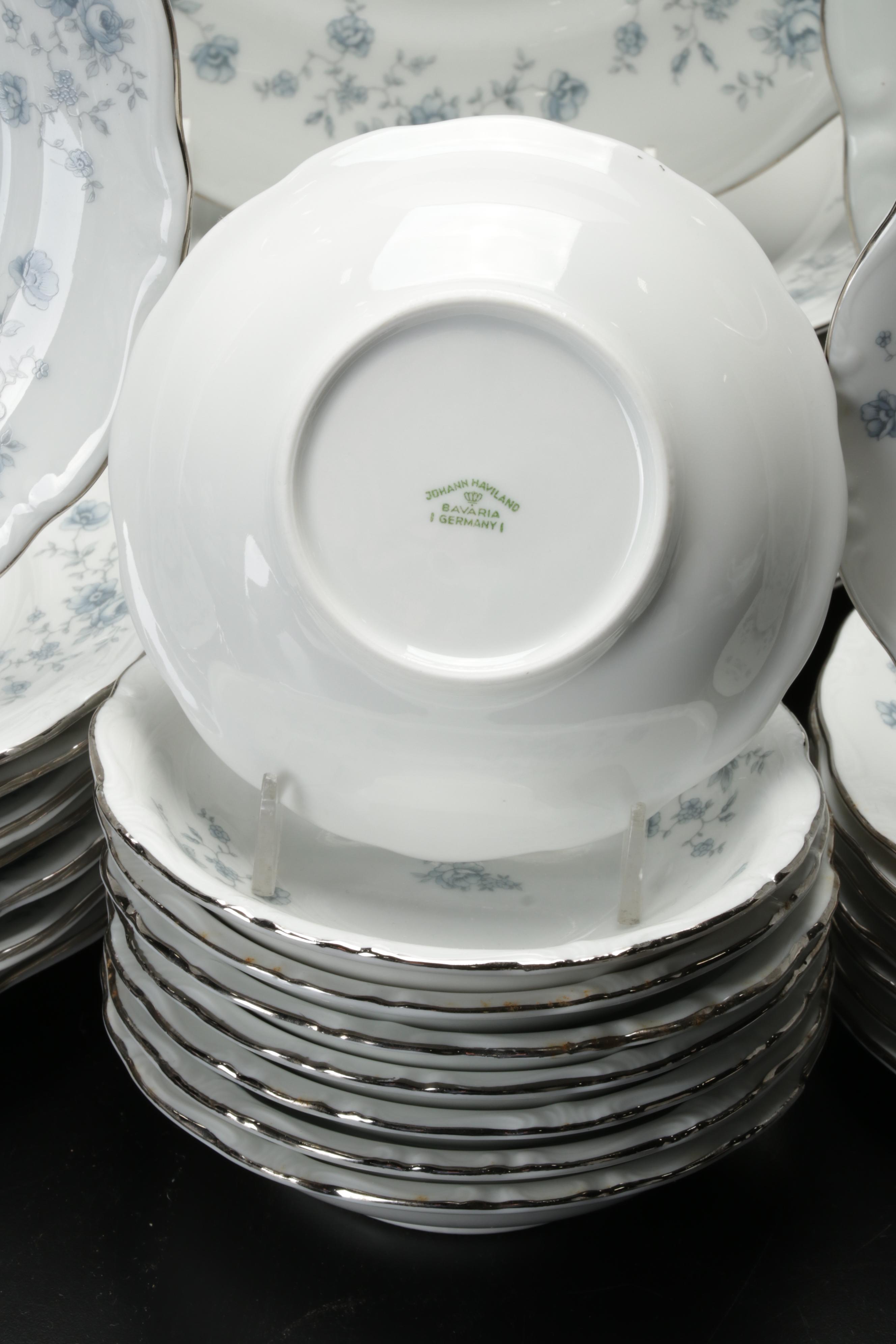 Johann Haviland Bavaria "Blue Garland" Dinnerware, Mid to Late 20th Century