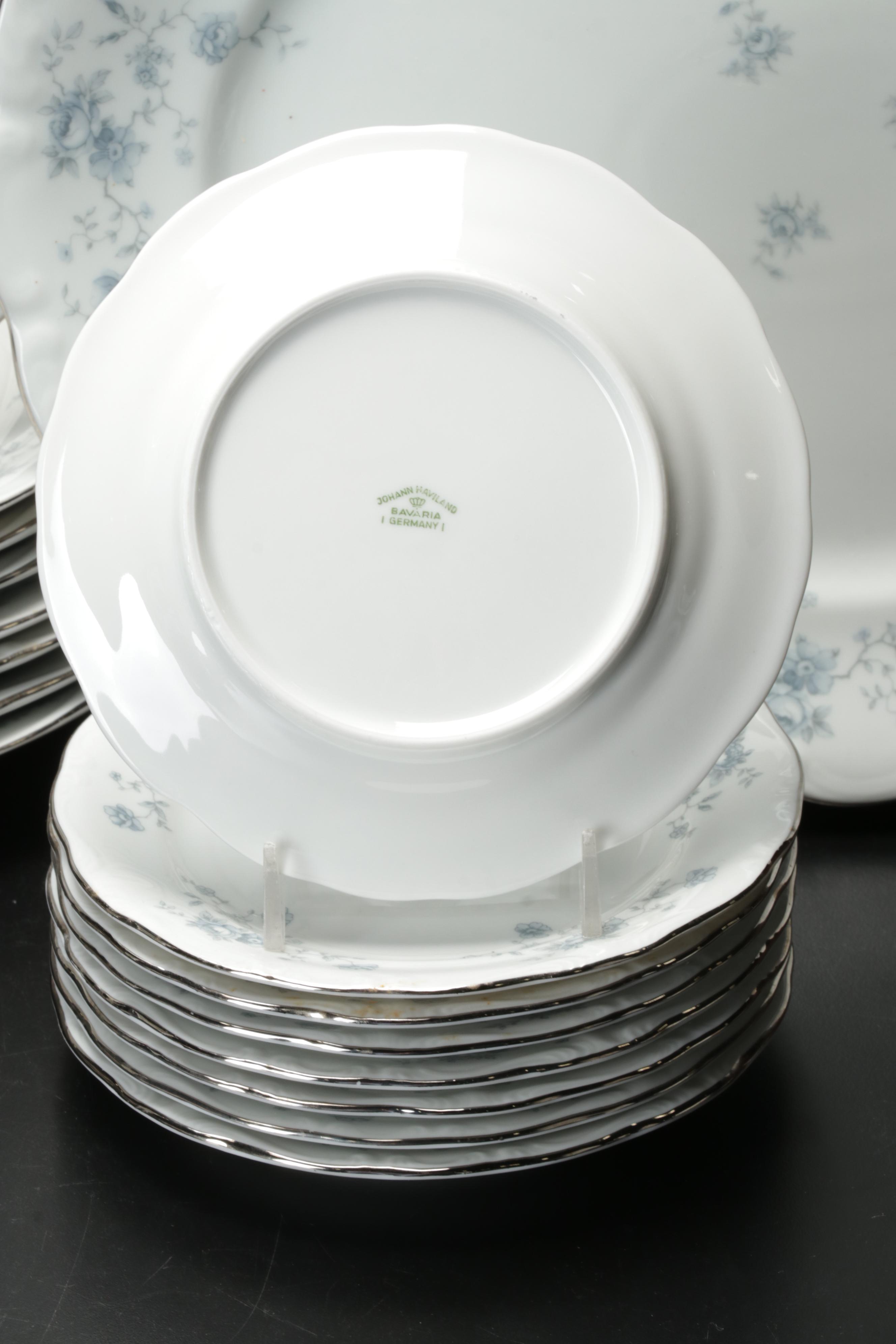 Johann Haviland Bavaria "Blue Garland" Dinnerware, Mid to Late 20th Century