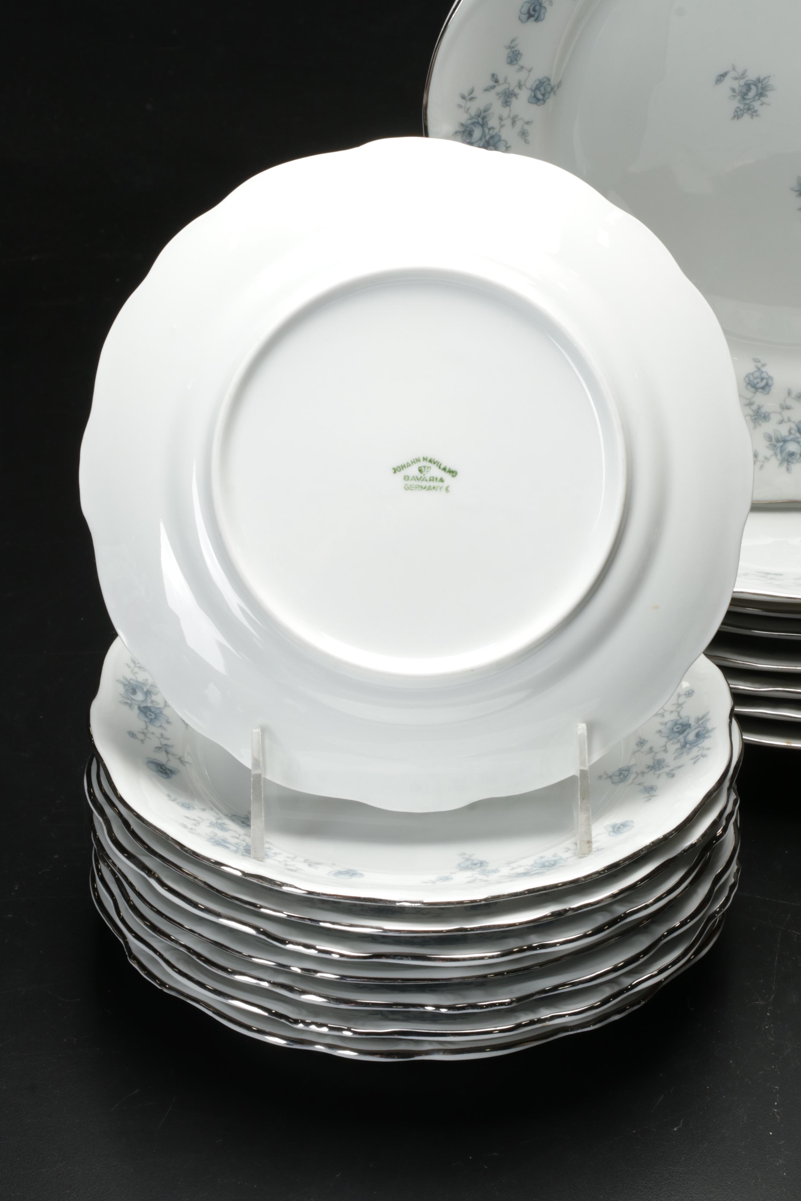 Johann Haviland Bavaria "Blue Garland" Dinnerware, Mid to Late 20th Century