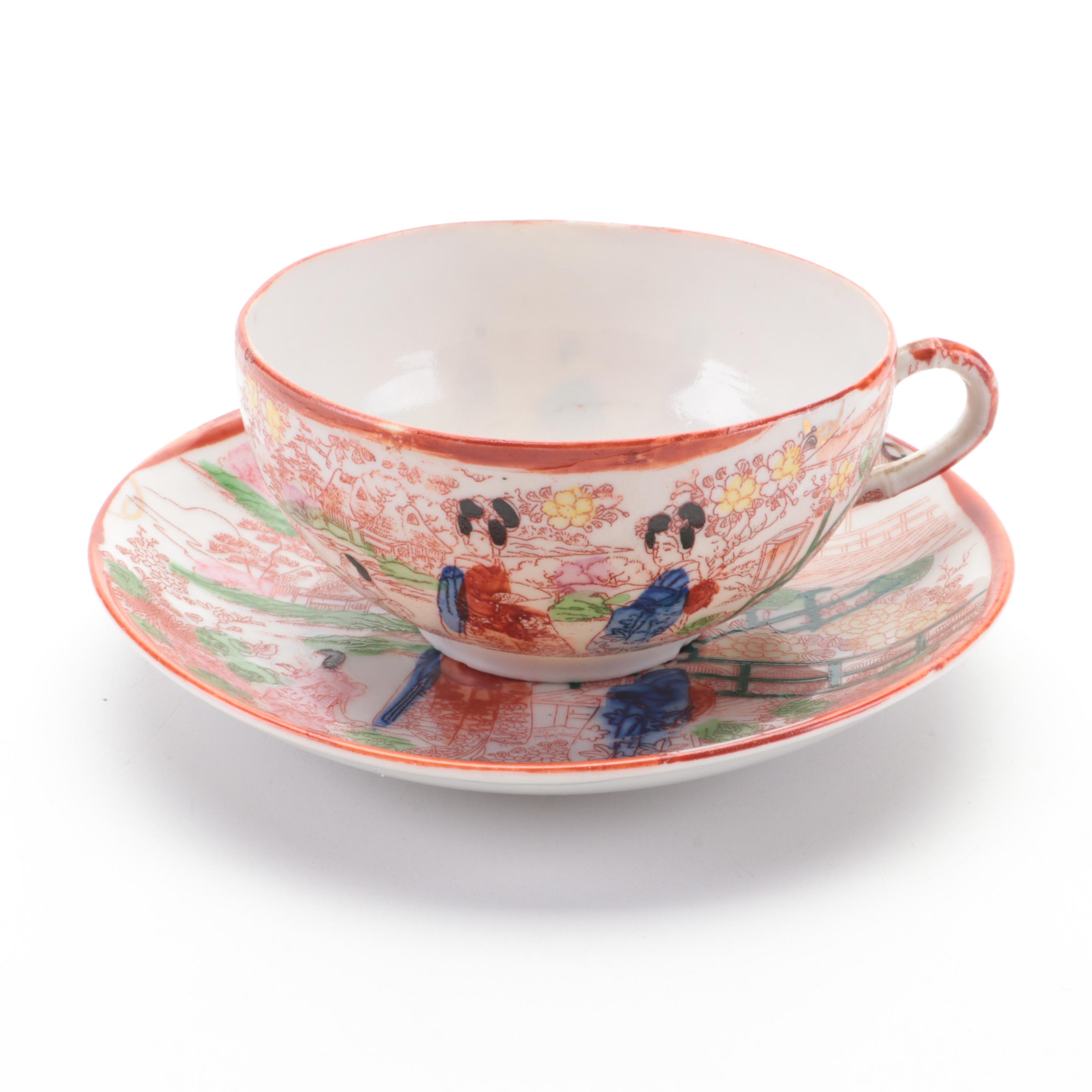 Royal Halsey and Other Porcelain and Bone China Teacups, Mid to Late 20th C.