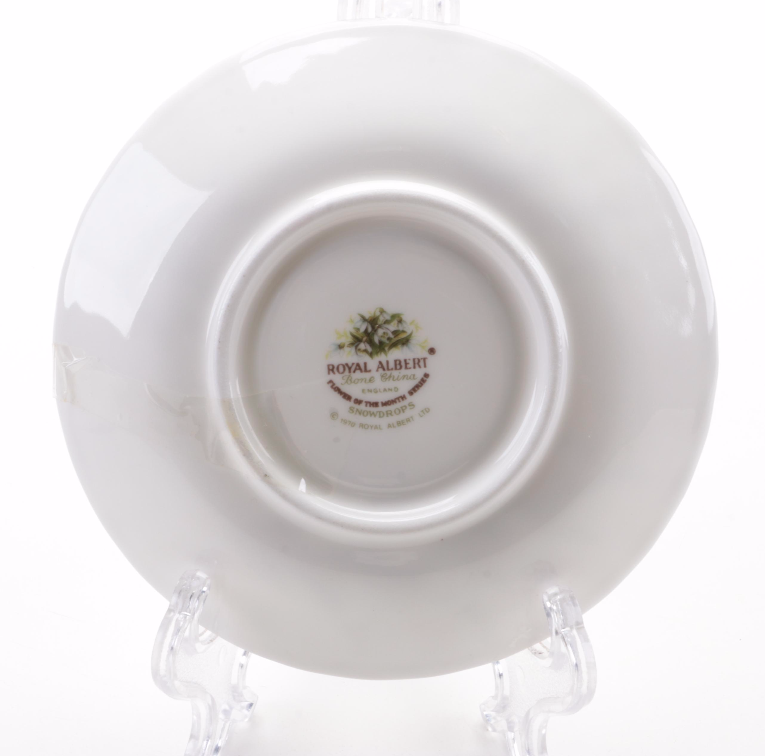 Royal Halsey and Other Porcelain and Bone China Teacups, Mid to Late 20th C.