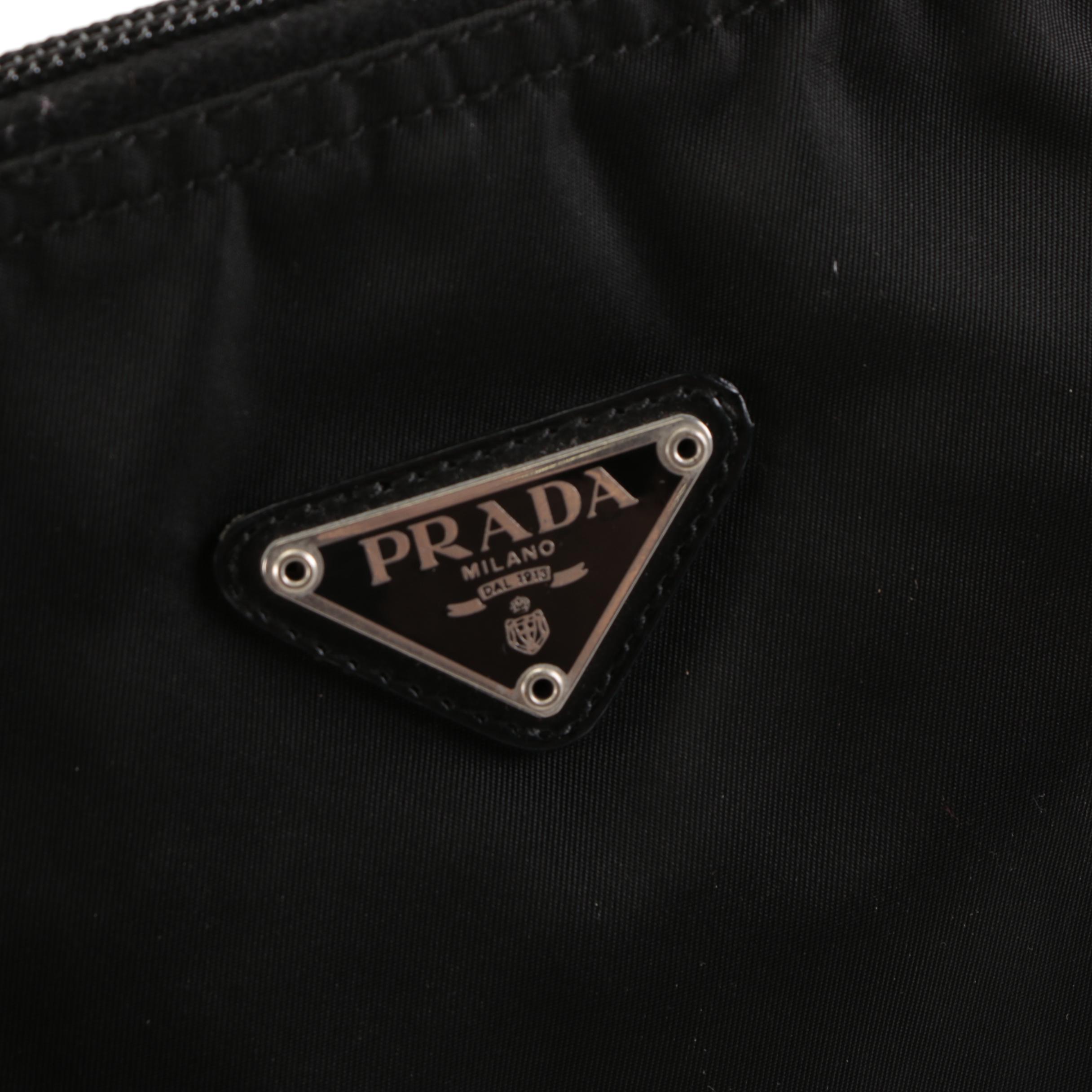 Prada Zipper Accessories Pouch in Black Nylon