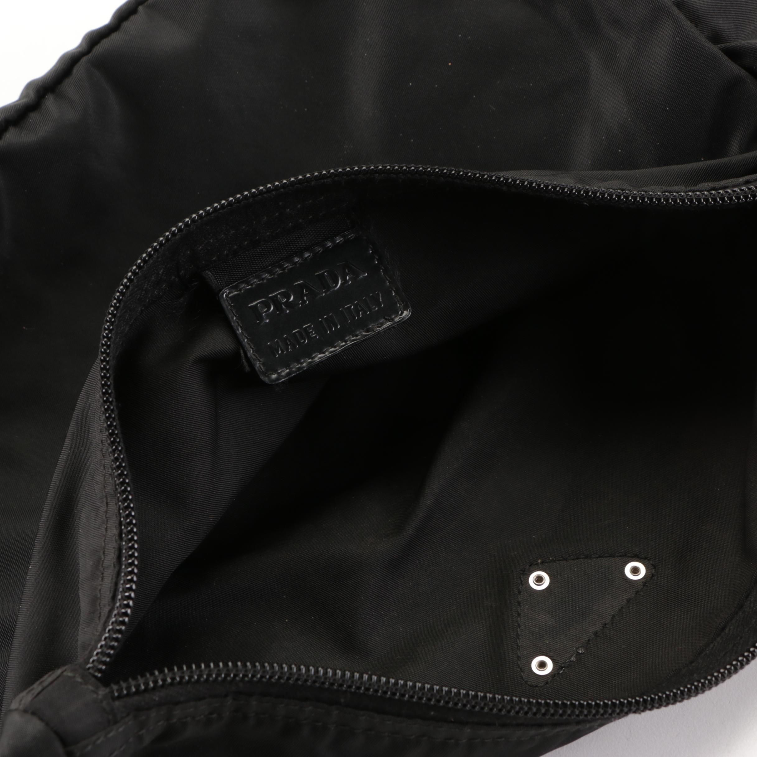 Prada Zipper Accessories Pouch in Black Nylon