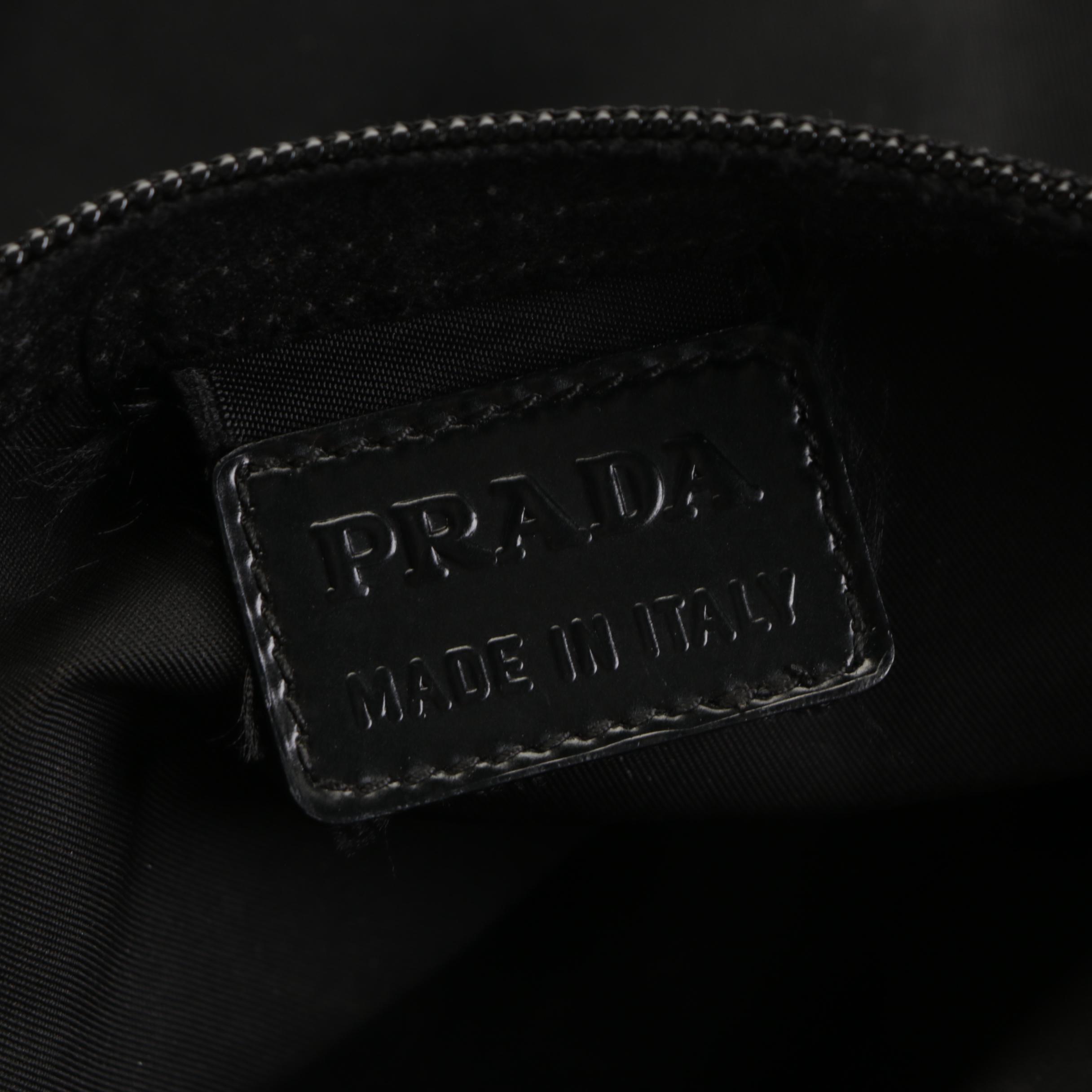 Prada Zipper Accessories Pouch in Black Nylon