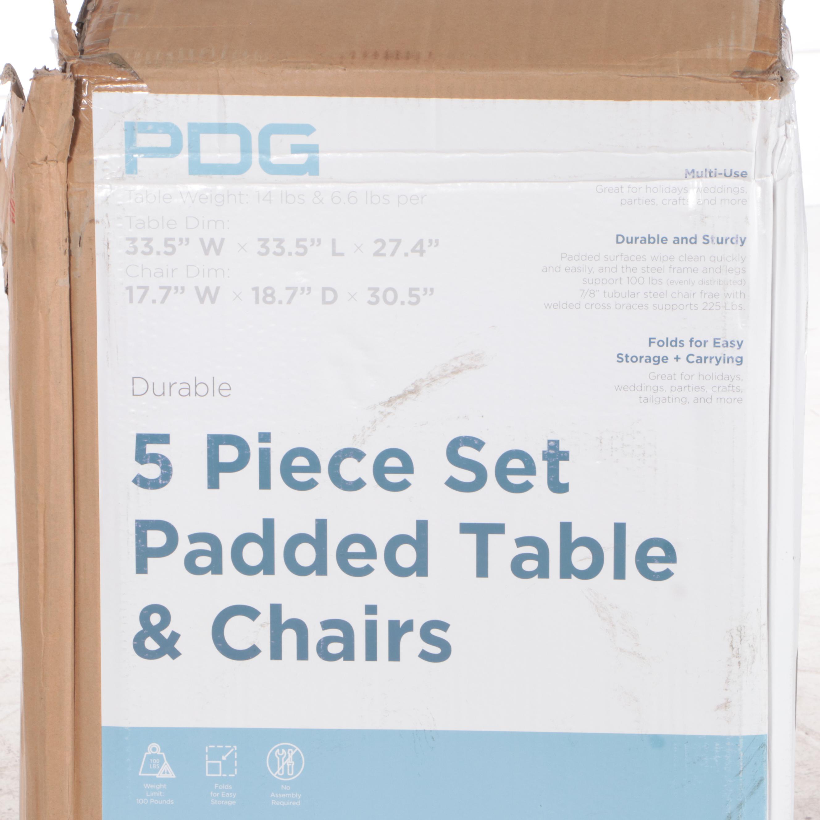 PDG Five-Piece Padded Table and Chairs Set