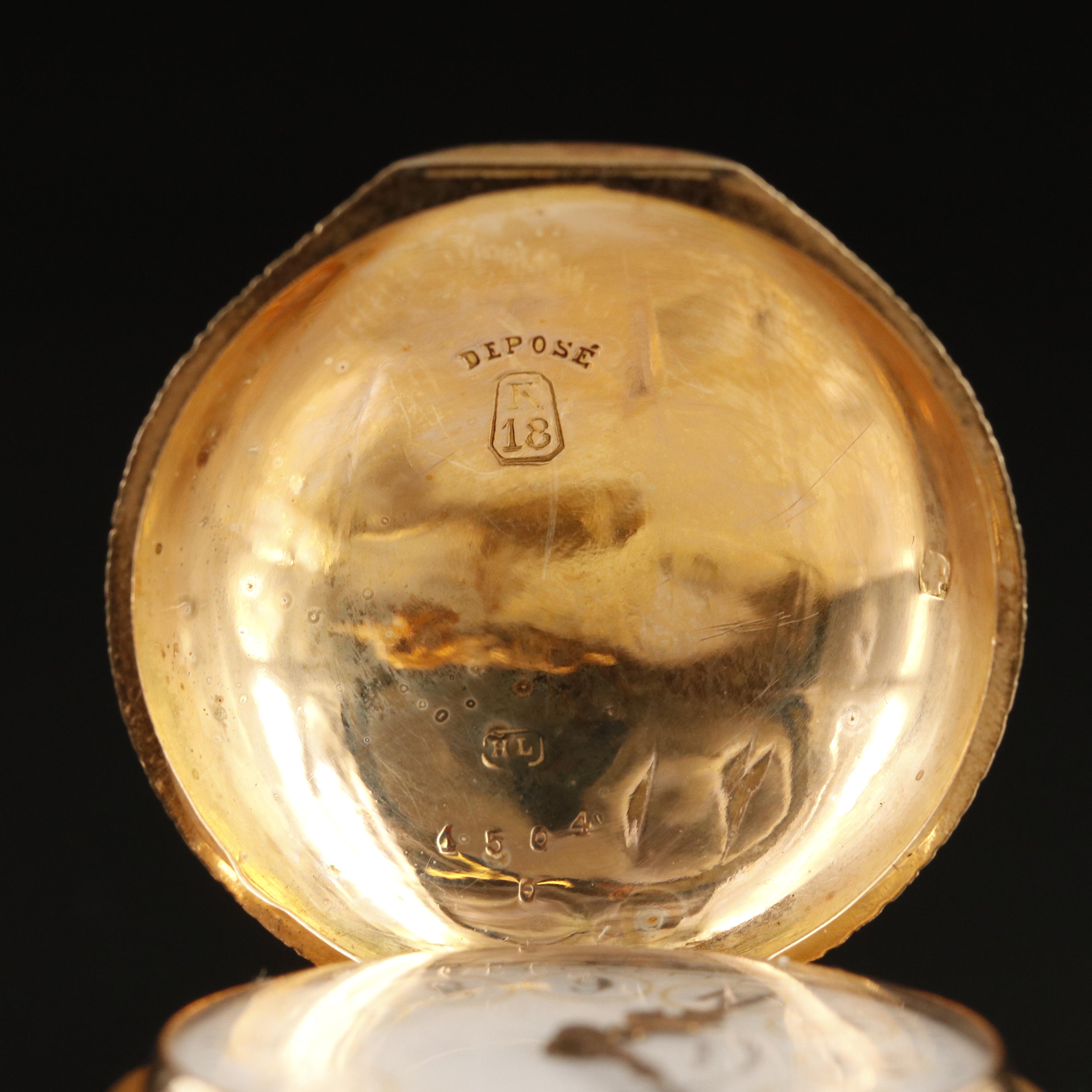 18K Felix Y Emmanuel Ullmann Manila Mandolin Shaped Enamelled Timepiece