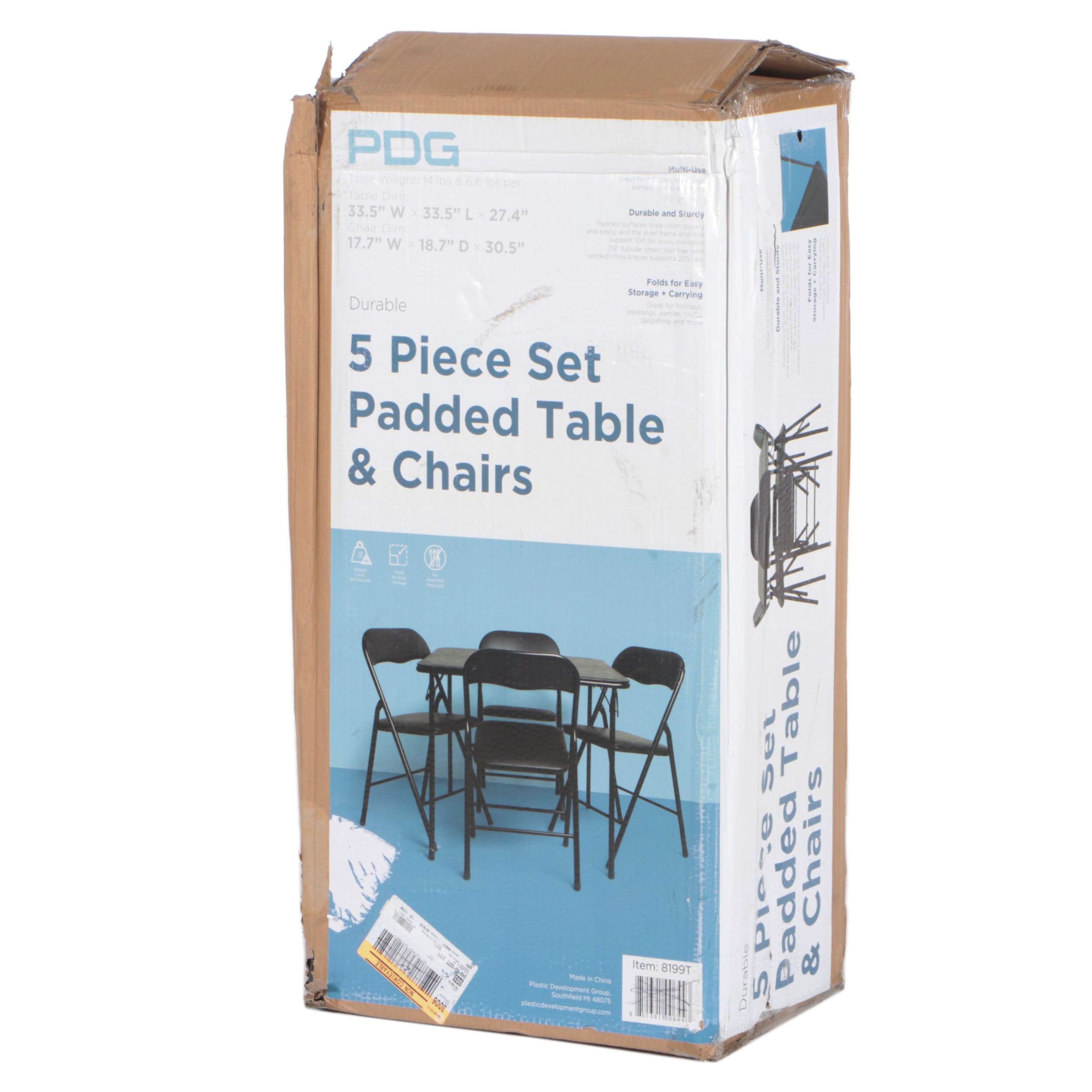 PDG Five-Piece Padded Table and Chairs Set