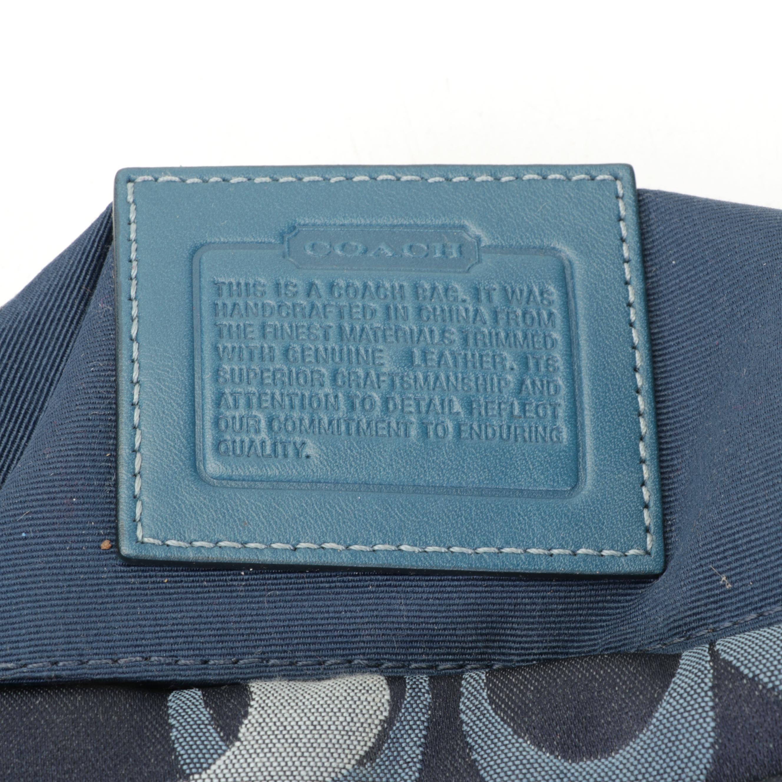 Coach Signature Multi-Blue Canvas Handbag with Dior Night 2 Sunglasses