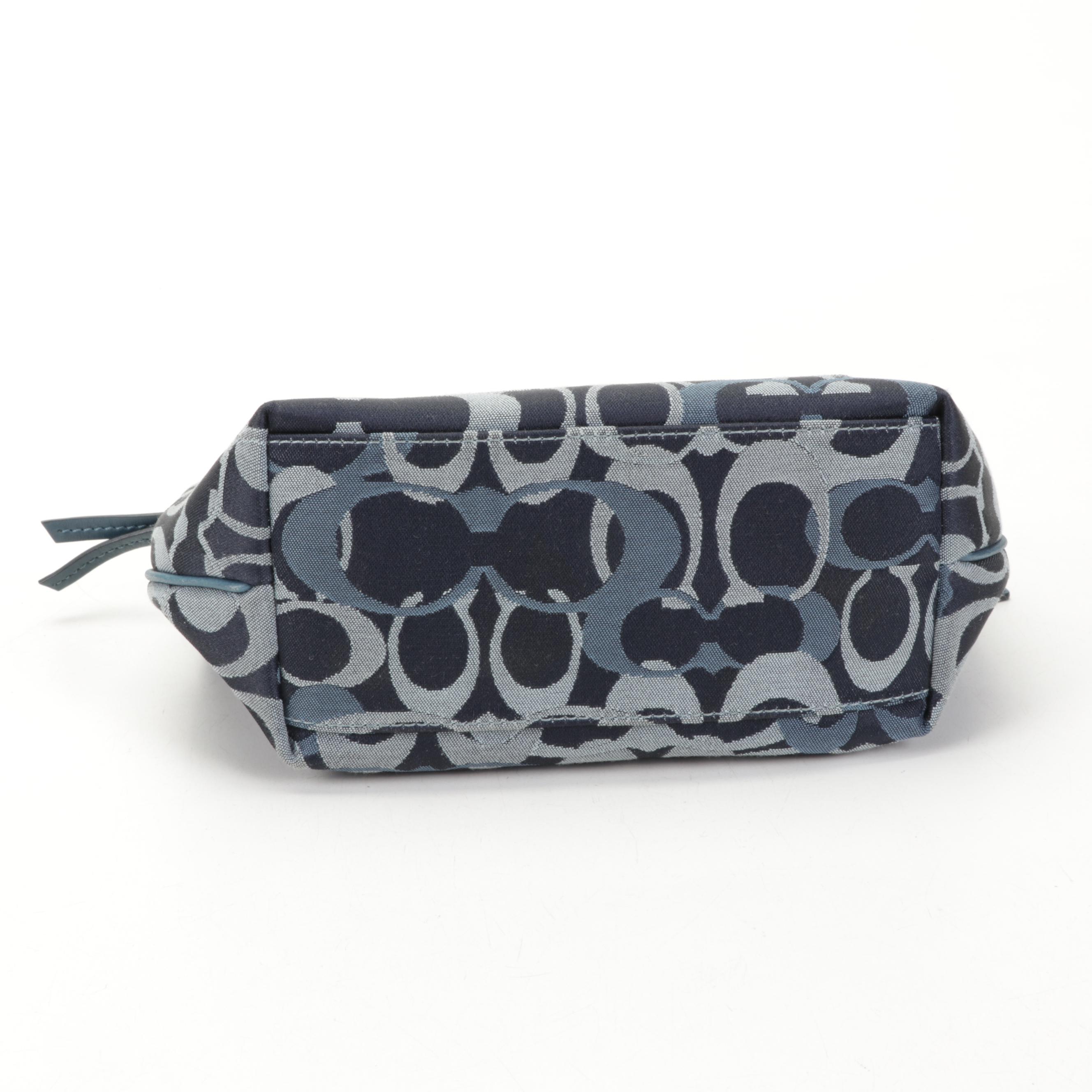 Coach Signature Multi-Blue Canvas Handbag with Dior Night 2 Sunglasses