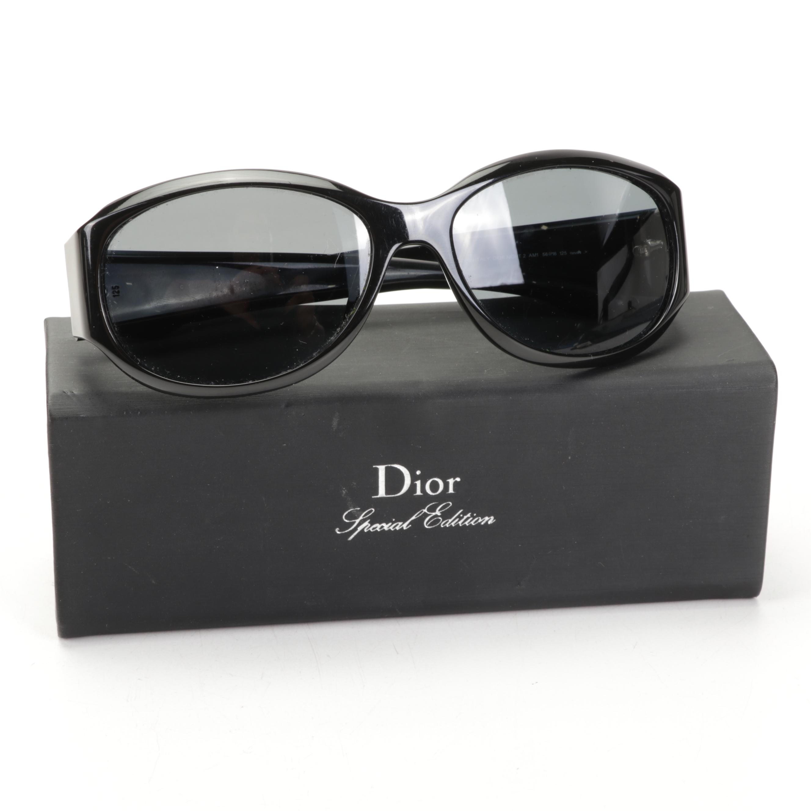 Coach Signature Multi-Blue Canvas Handbag with Dior Night 2 Sunglasses