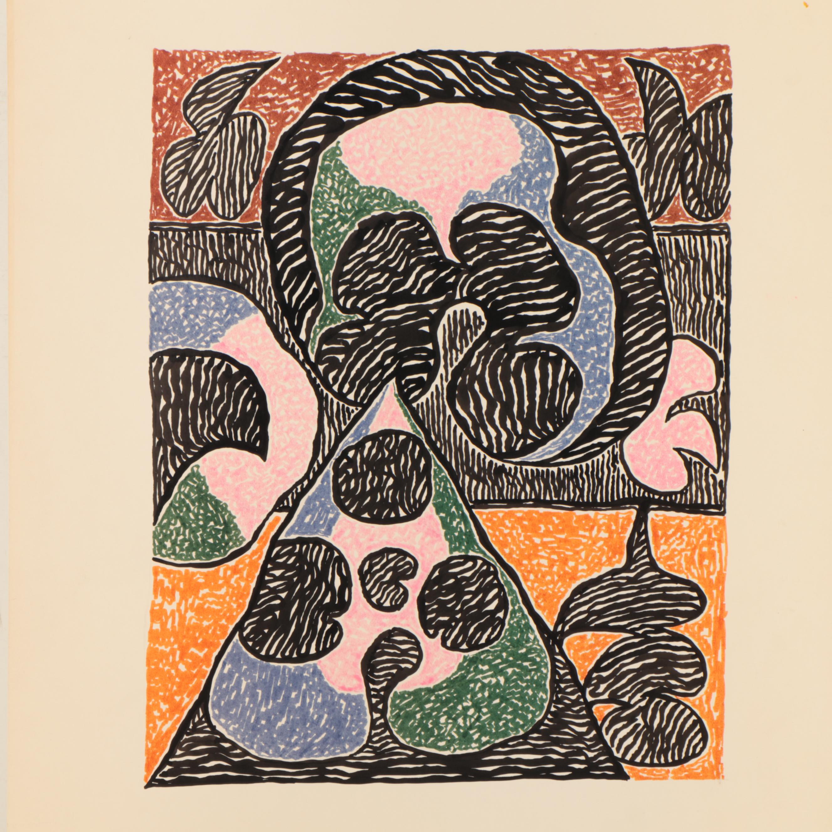 Achi Sullo Abstract Ink Drawing