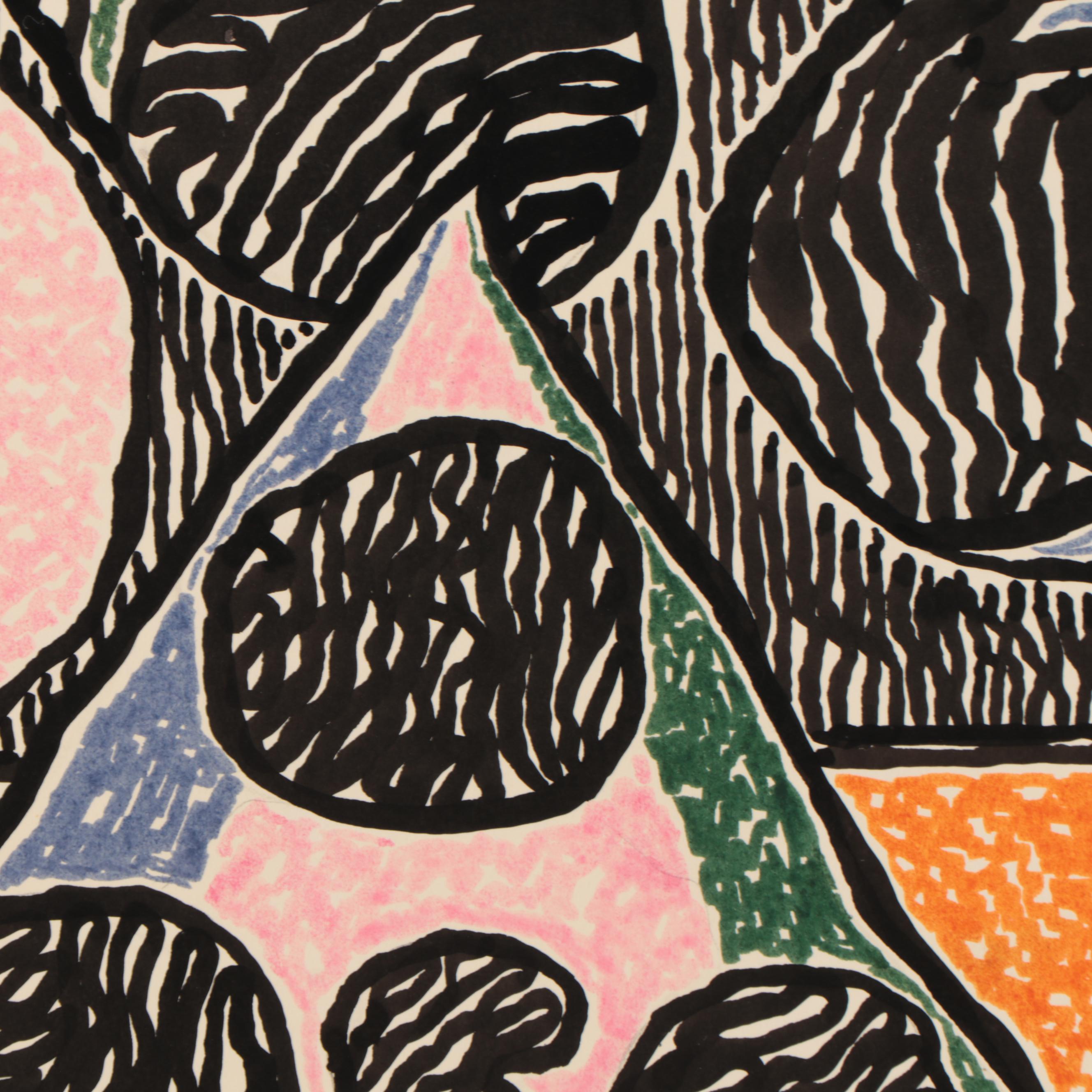 Achi Sullo Abstract Ink Drawing