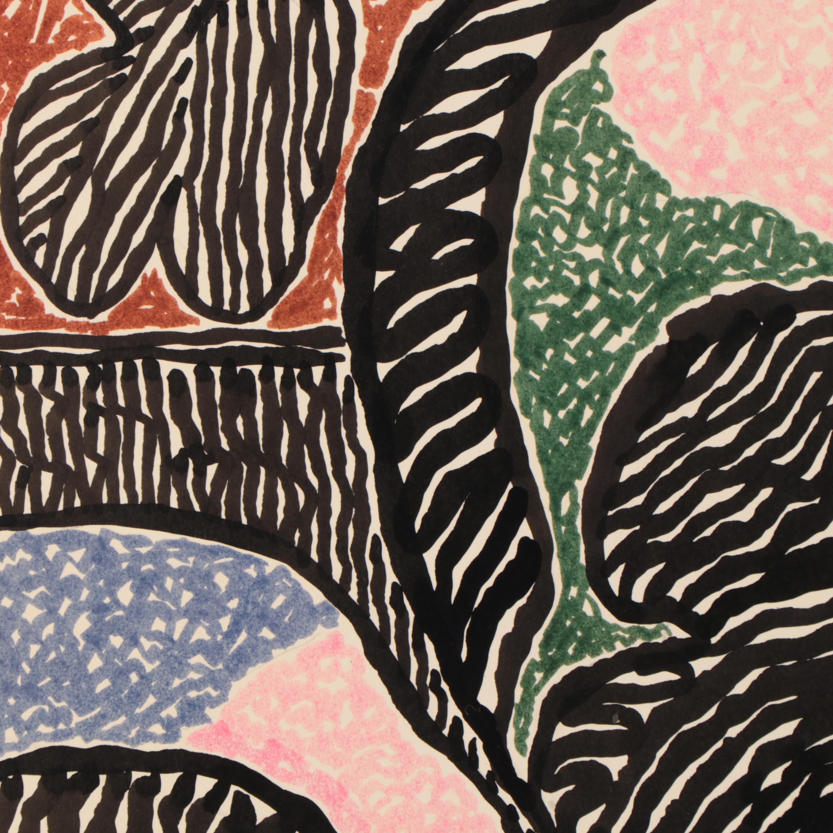 Achi Sullo Abstract Ink Drawing