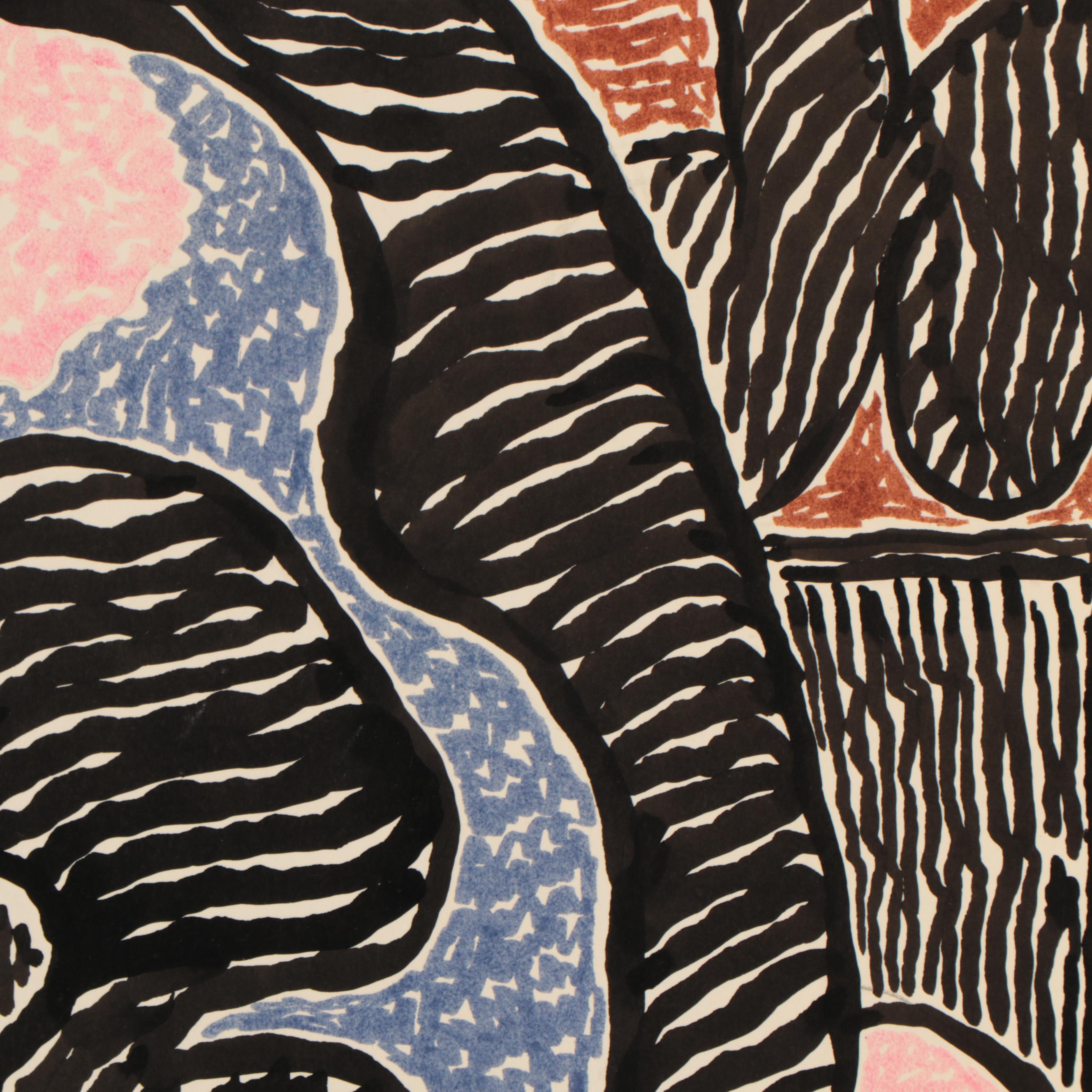 Achi Sullo Abstract Ink Drawing