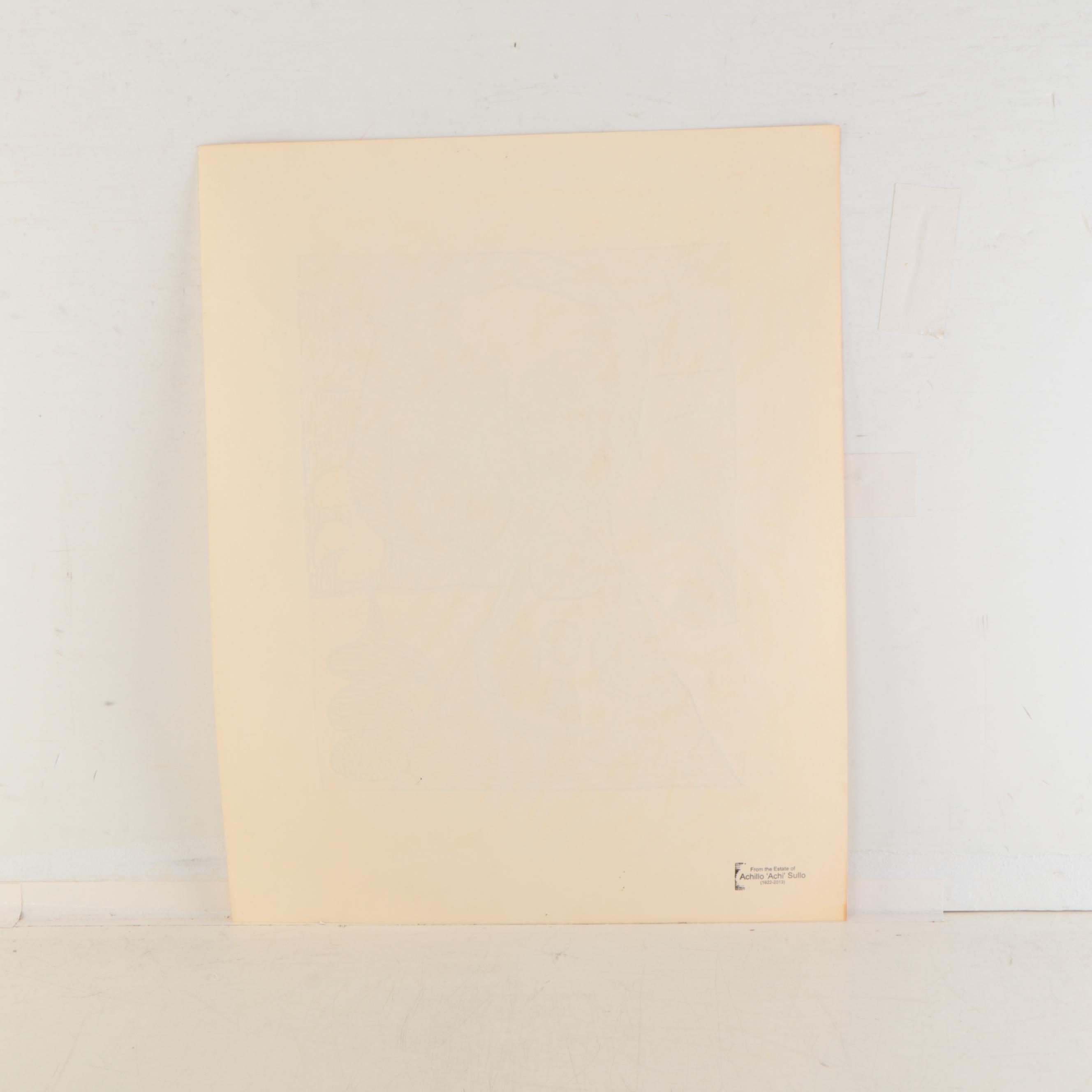 Achi Sullo Abstract Ink Drawing