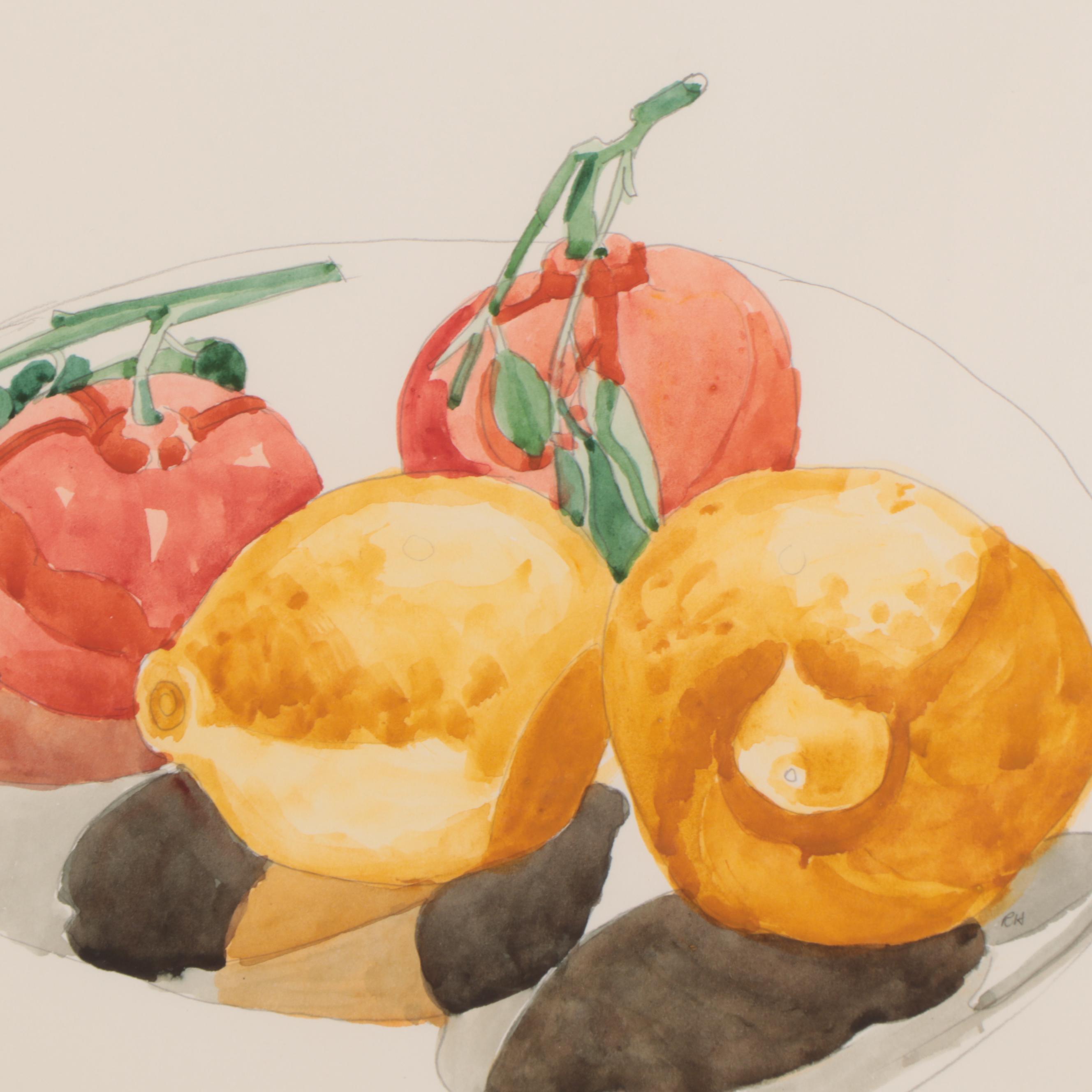 Robert Herrmann Still Life Watercolor Painting