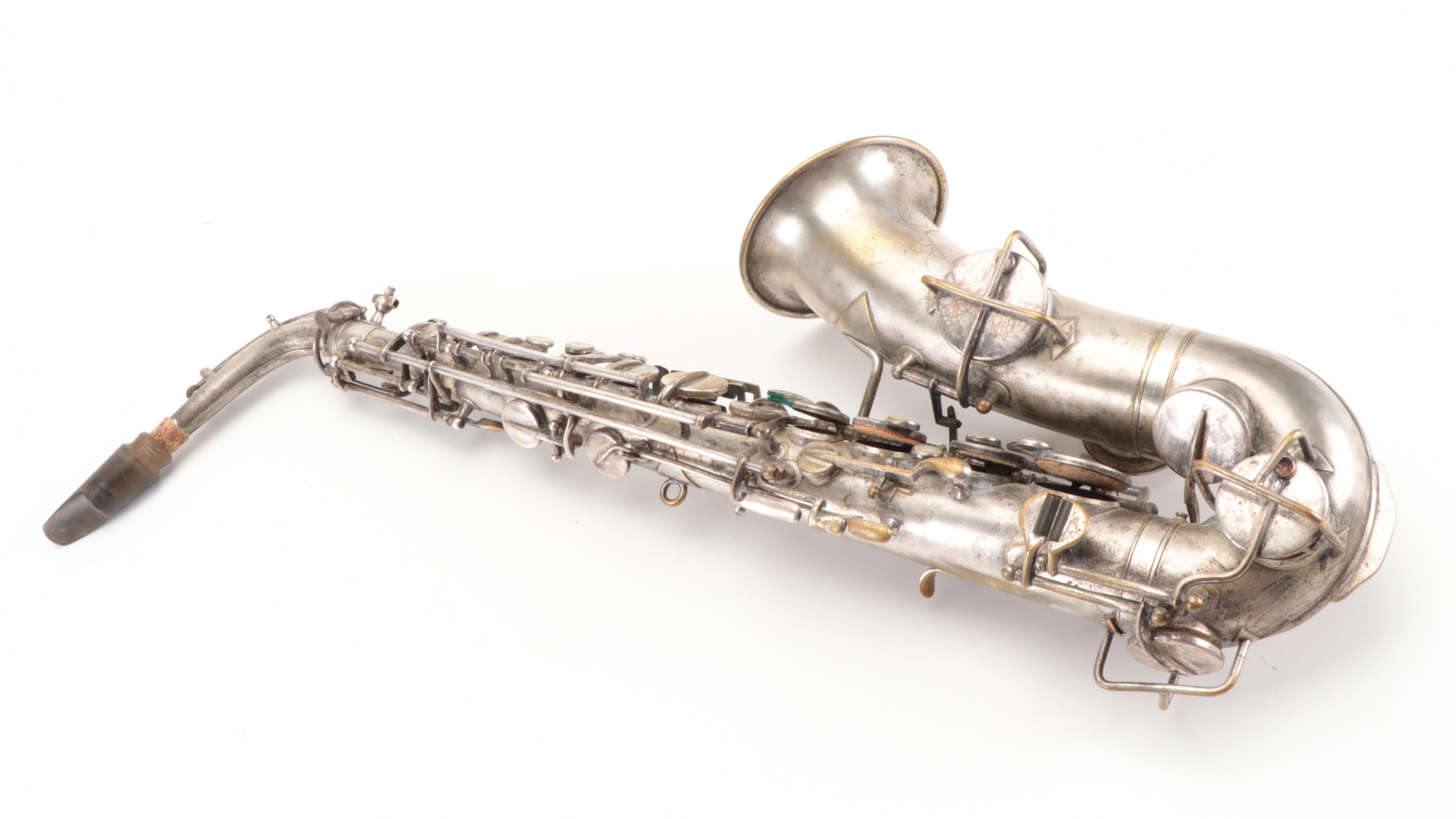 Martin Silver Plate Low Pitch Saxophone, Mid-20th Century