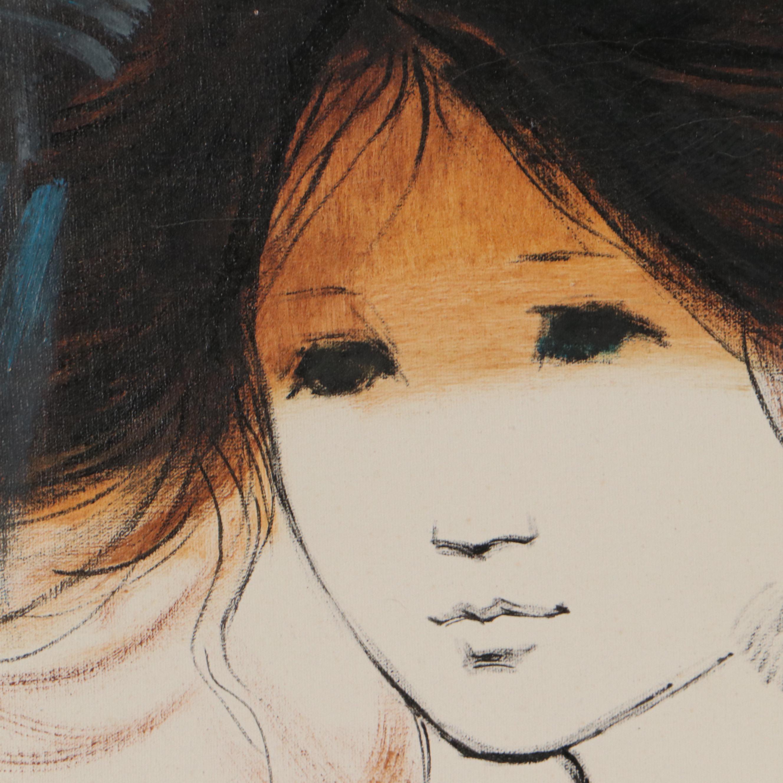 Kevin McAlpin Double Portrait Oil Painting, Circa 1970