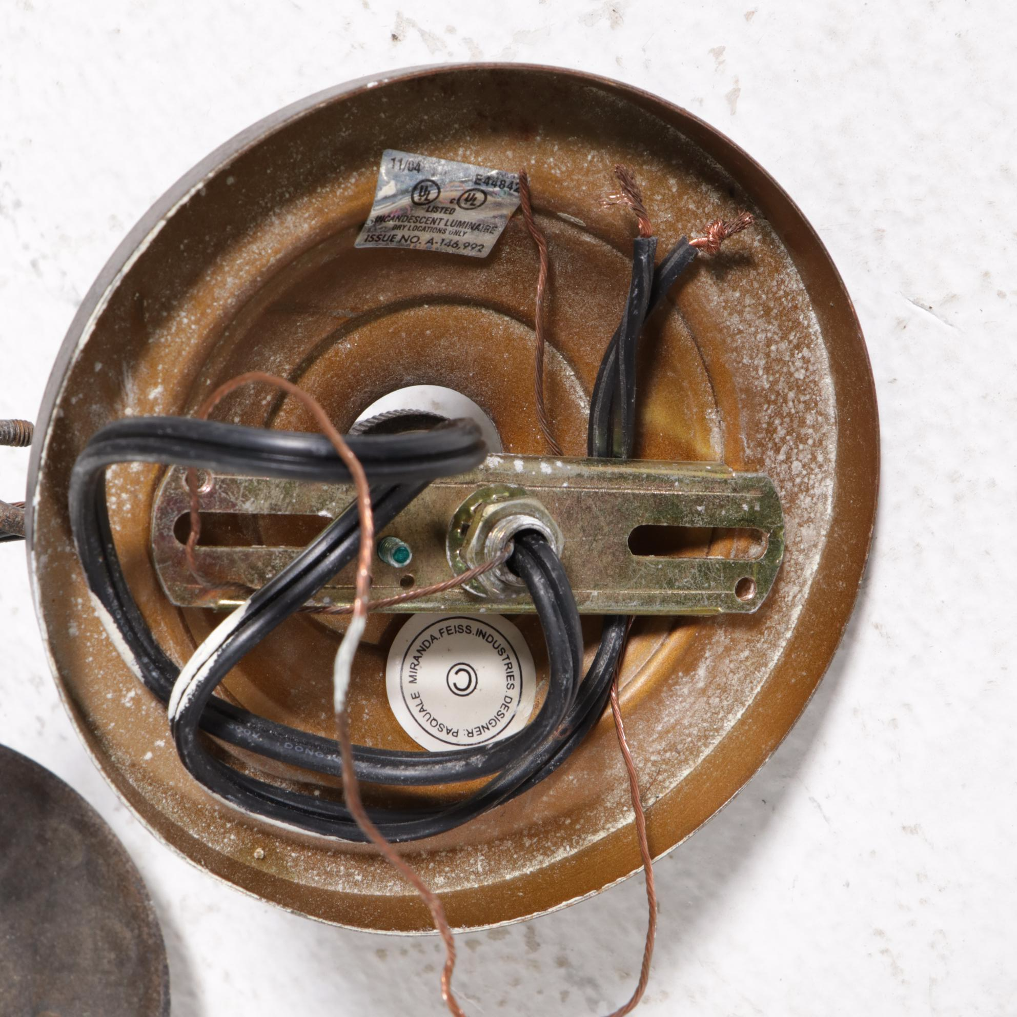 Pasquale Miranda for Feiss Scroll Metal Six-Arm Chandelier and Prisms and Shades