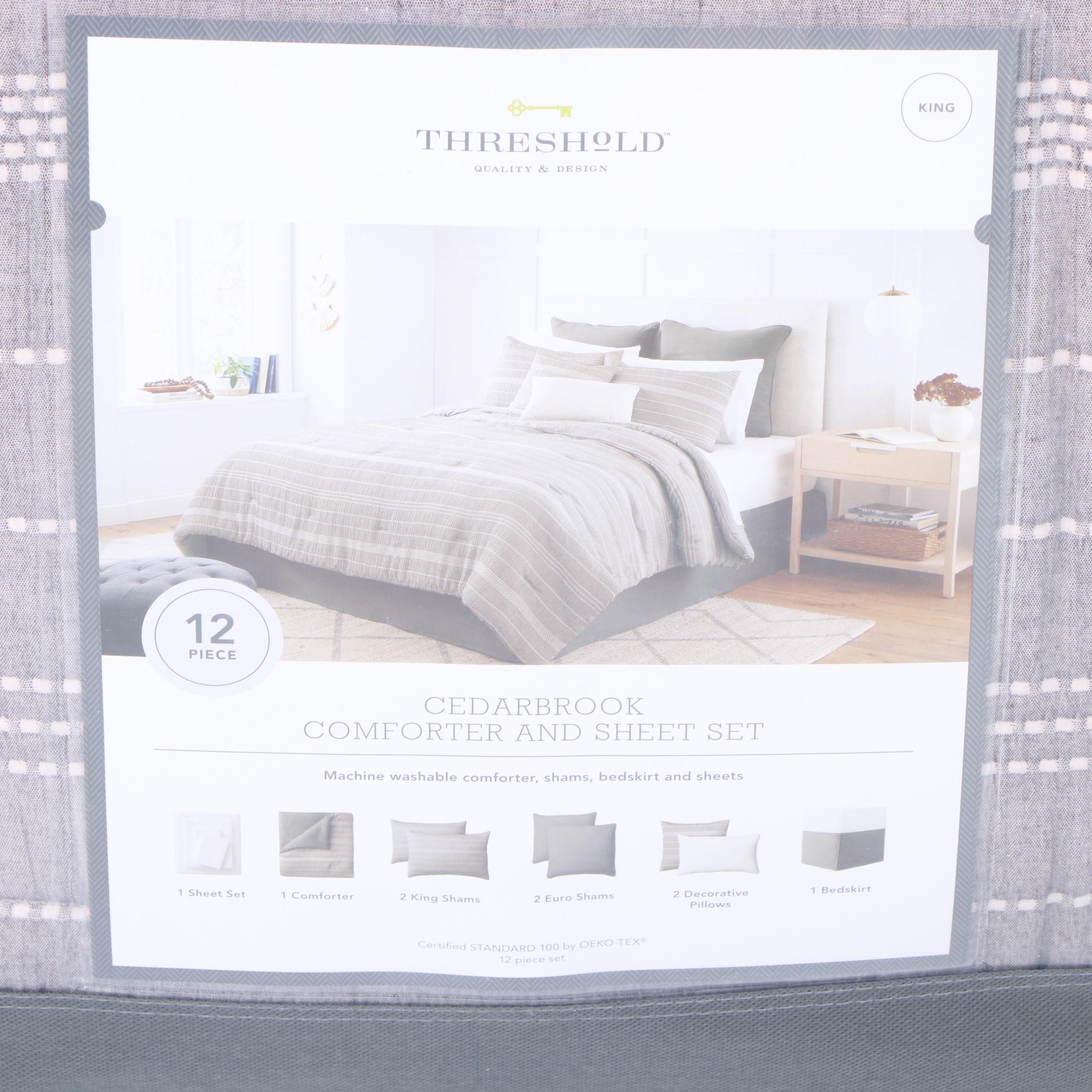 Threshold "Cedarbrook" Twelve-Piece King Size Comforter and Sheet Set