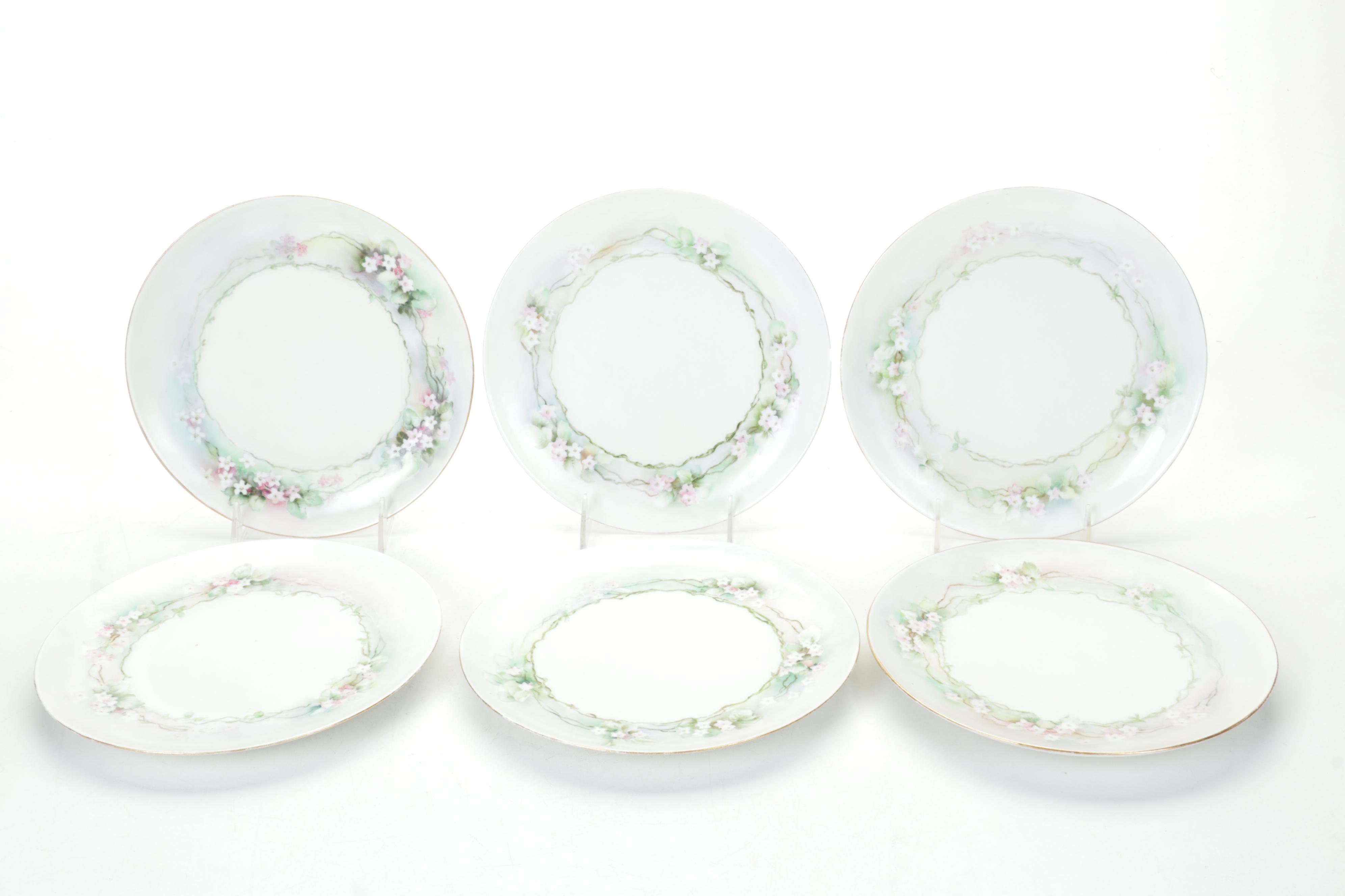 Haviland Hand-Painted Porcelain Luncheon Plates and Bowls