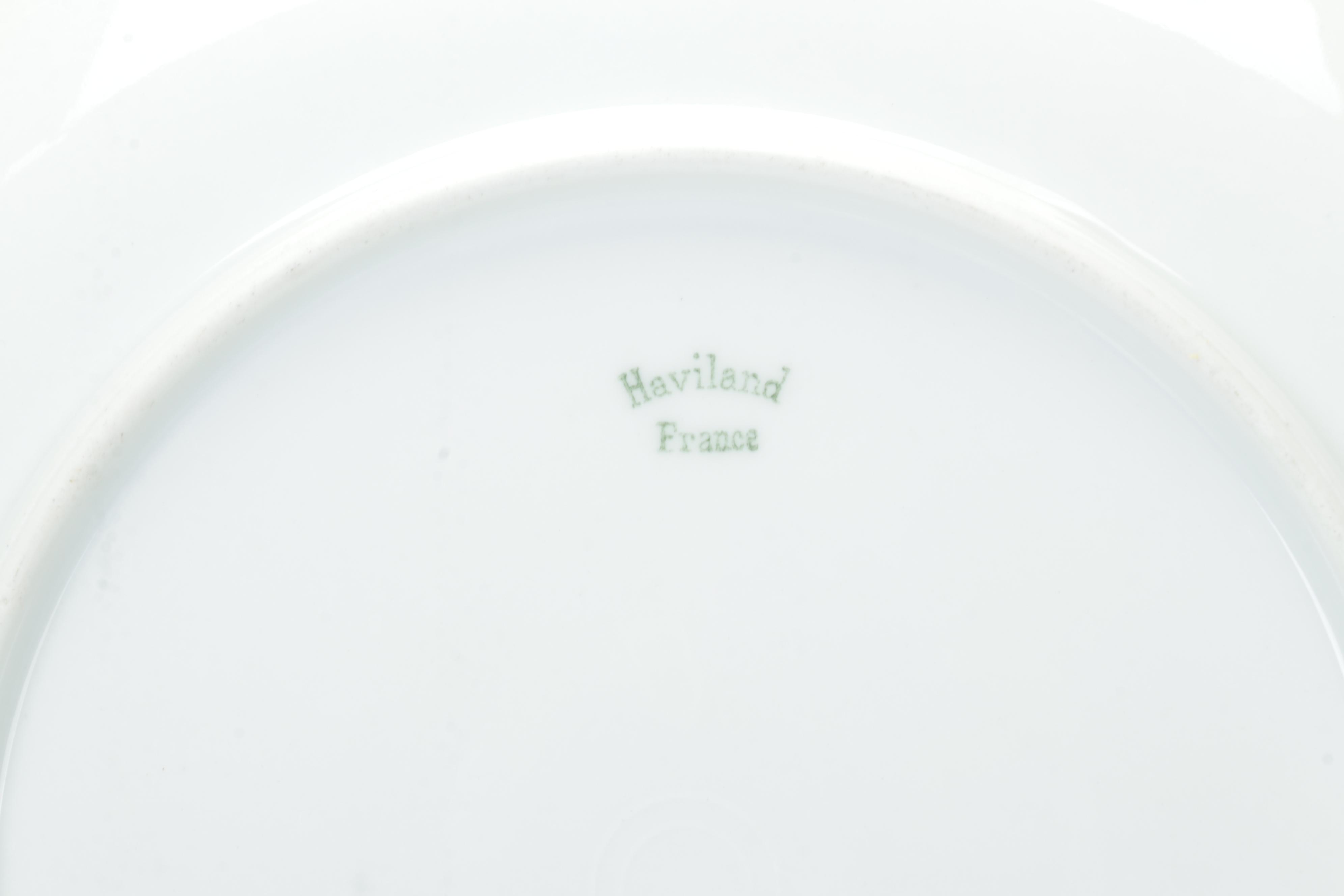 Haviland Hand-Painted Porcelain Luncheon Plates and Bowls