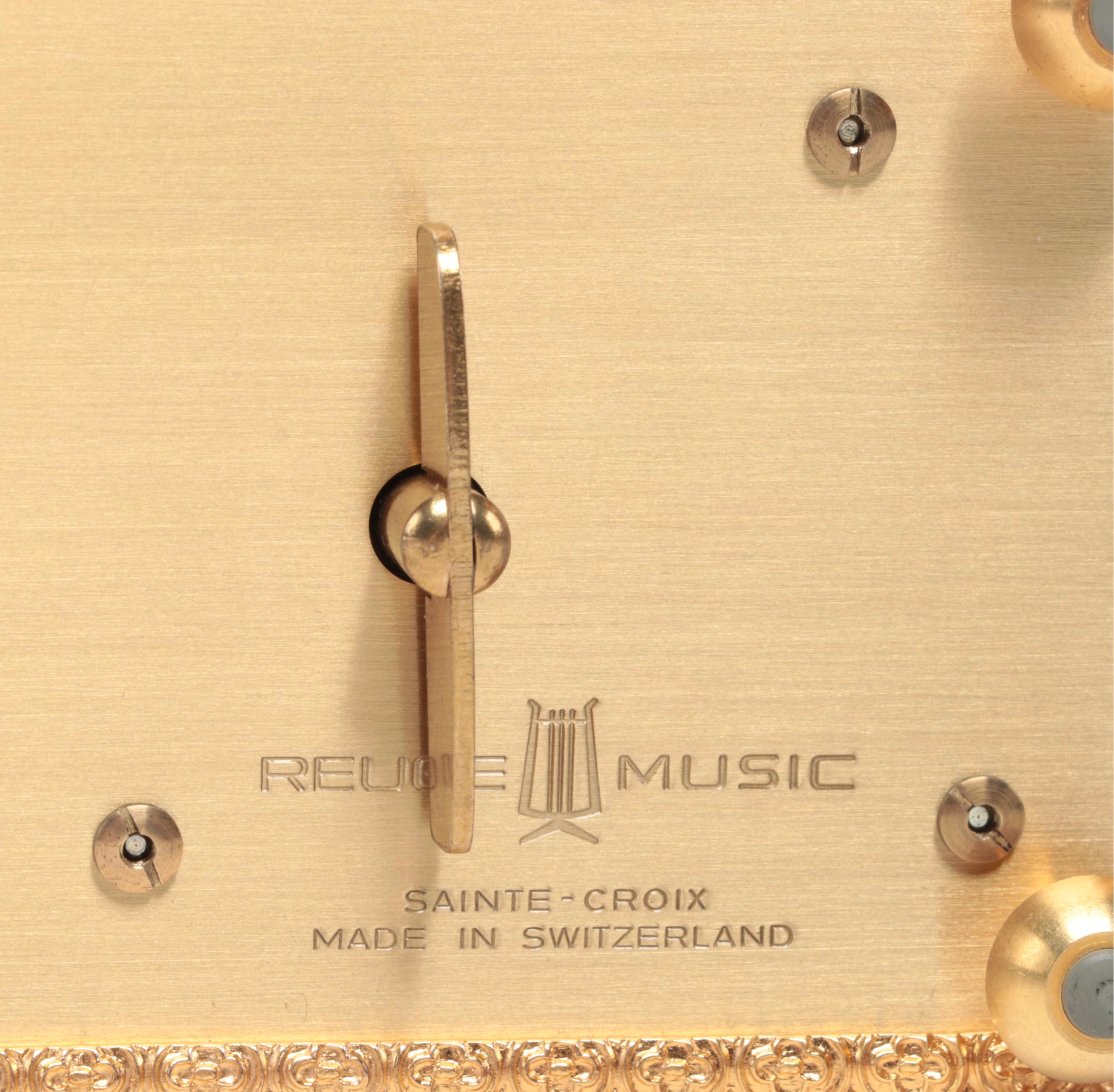 Reuge Automaton Singing Bird Music Box with Platinum, Diamond, Ruby Bird Accent